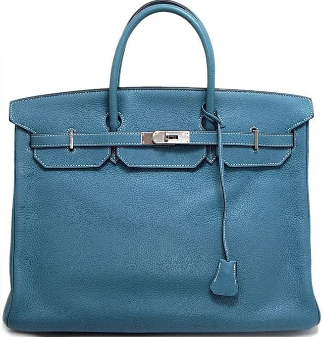 Hermès HERMES Birkin 40 Togo Leather Handbag Blue Jean #13673 - AJC0560