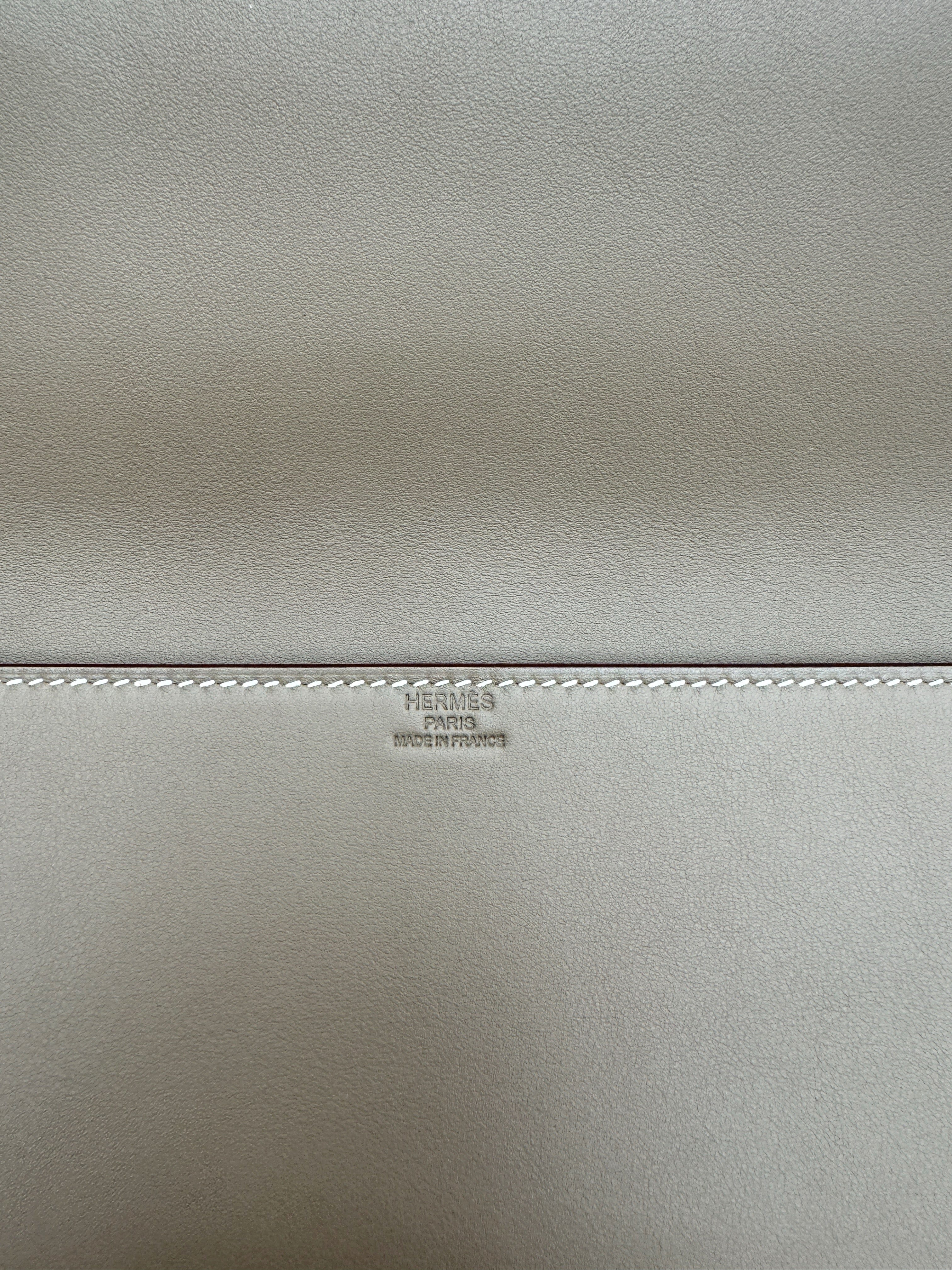 Hermès Hermes Birkin Shadow Cut Pochette Clutch in Etoupe ASC5363