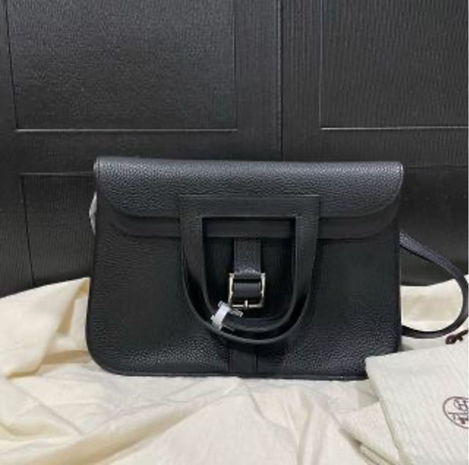 HERMES Hermes Black Silver Halzan 31 A Engraving US633122