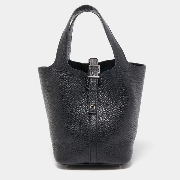 Hermès Hermes Black Taurillion Clemence Leather Picotin Lock 18 Bag ASCLC1965