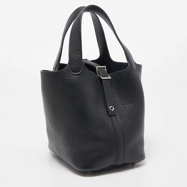 Hermès Hermes Black Taurillion Clemence Leather Picotin Lock 18 Bag ASCLC1965