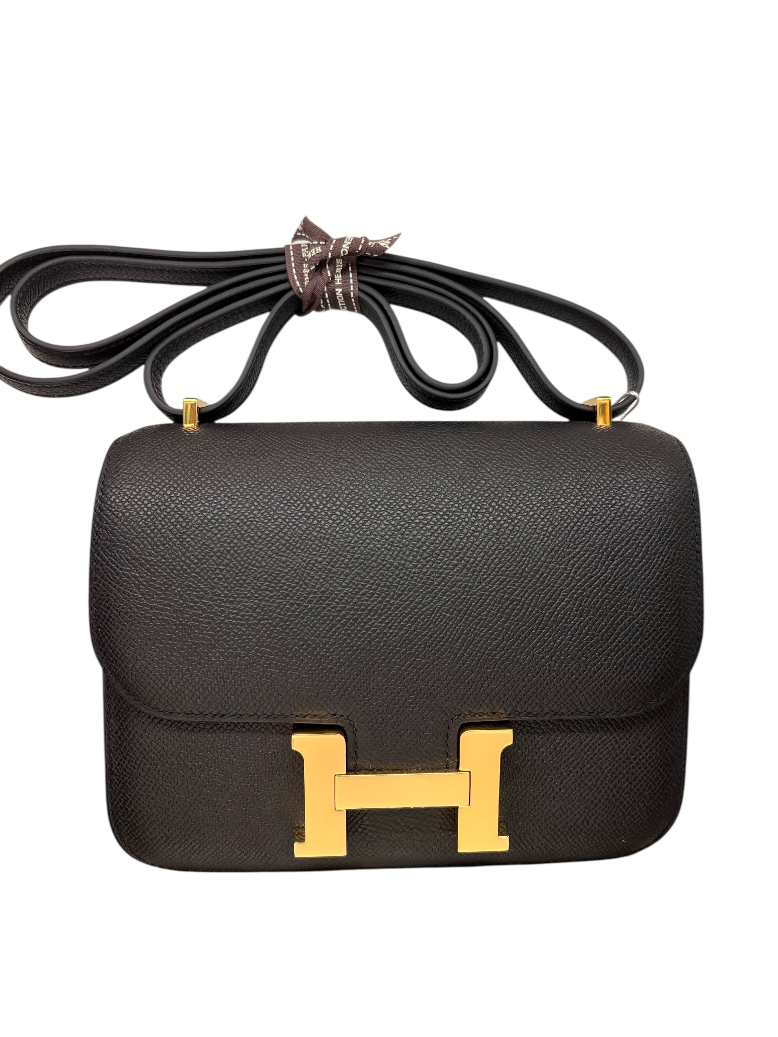 Hermès Hermes Constance 18 Black Epsom GHW #D with receipt dustbag SKCH4071