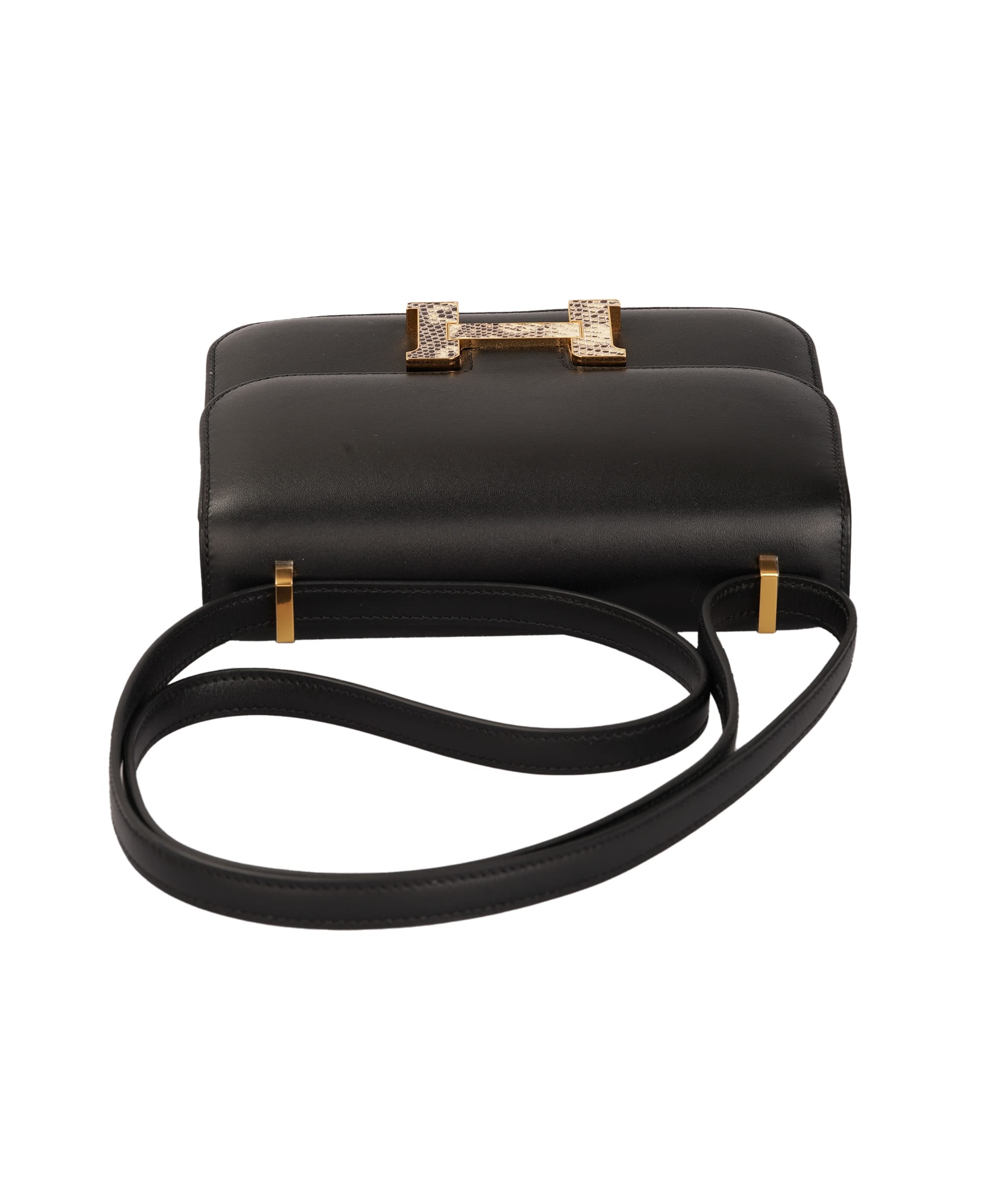 Hermes Hermès Constance 18 Black Leather Bag with Lizard H ALTC1017