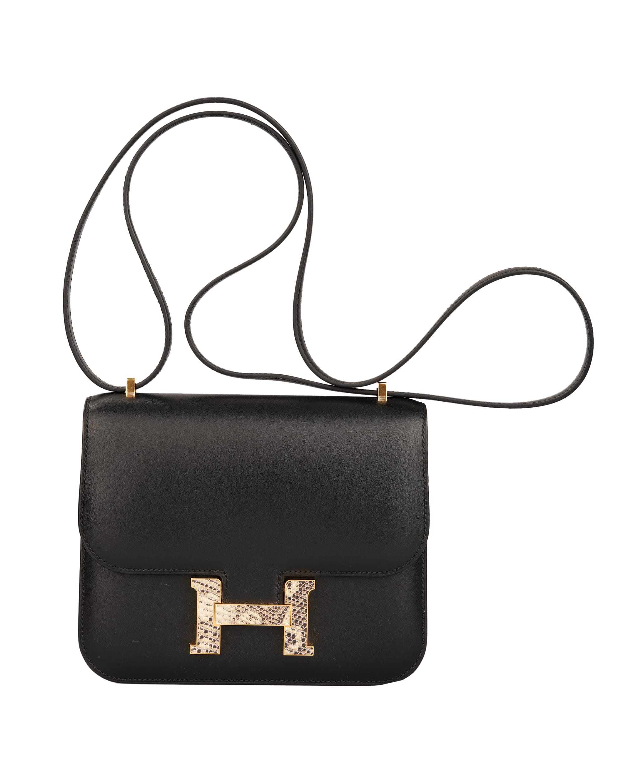 Hermes Hermès Constance 18 Black Leather Bag with Lizard H ALTC1017