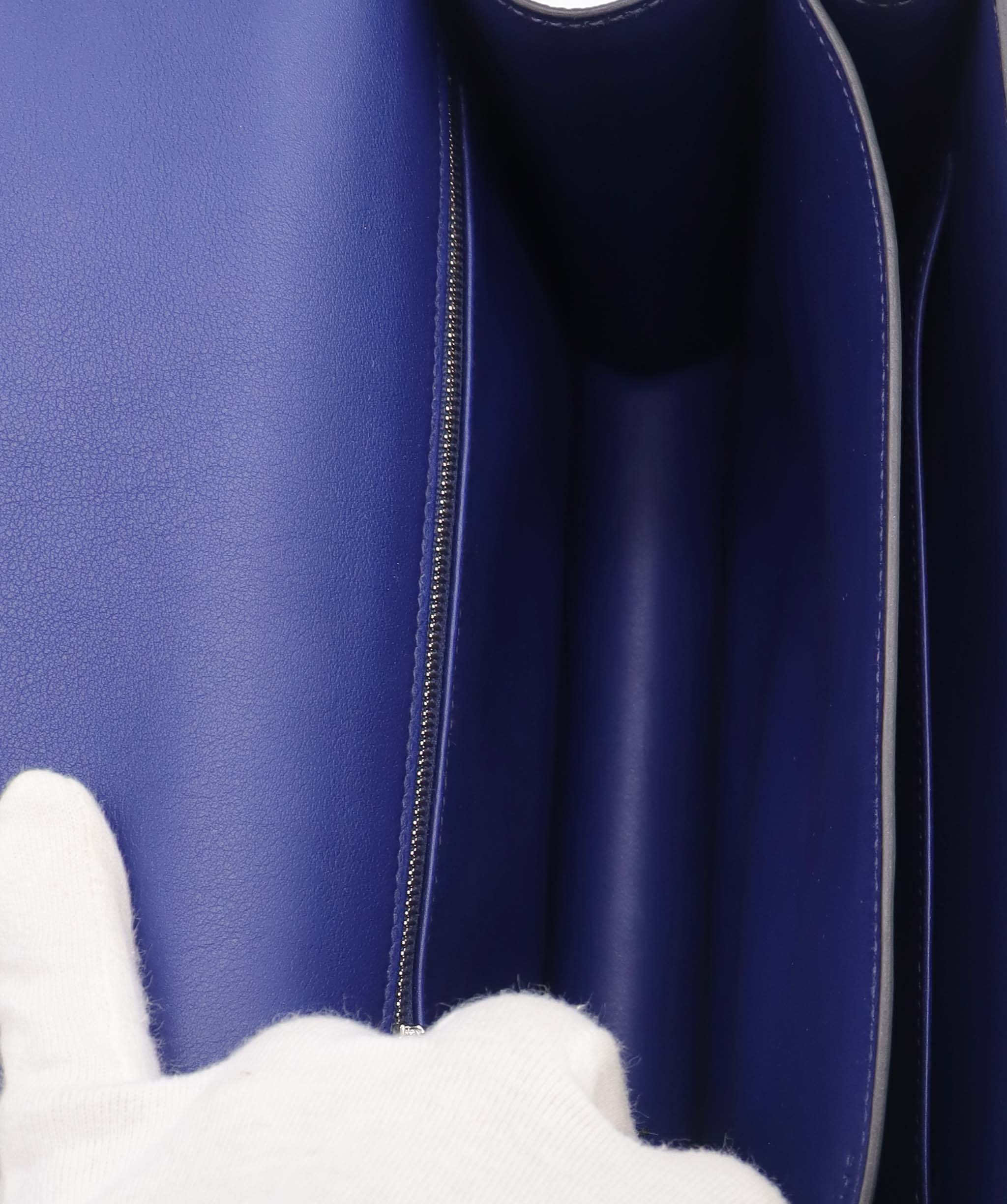 Hermès Hermes Constance 24 swift/Toile Black/Blue Saphir SHW ASC7360