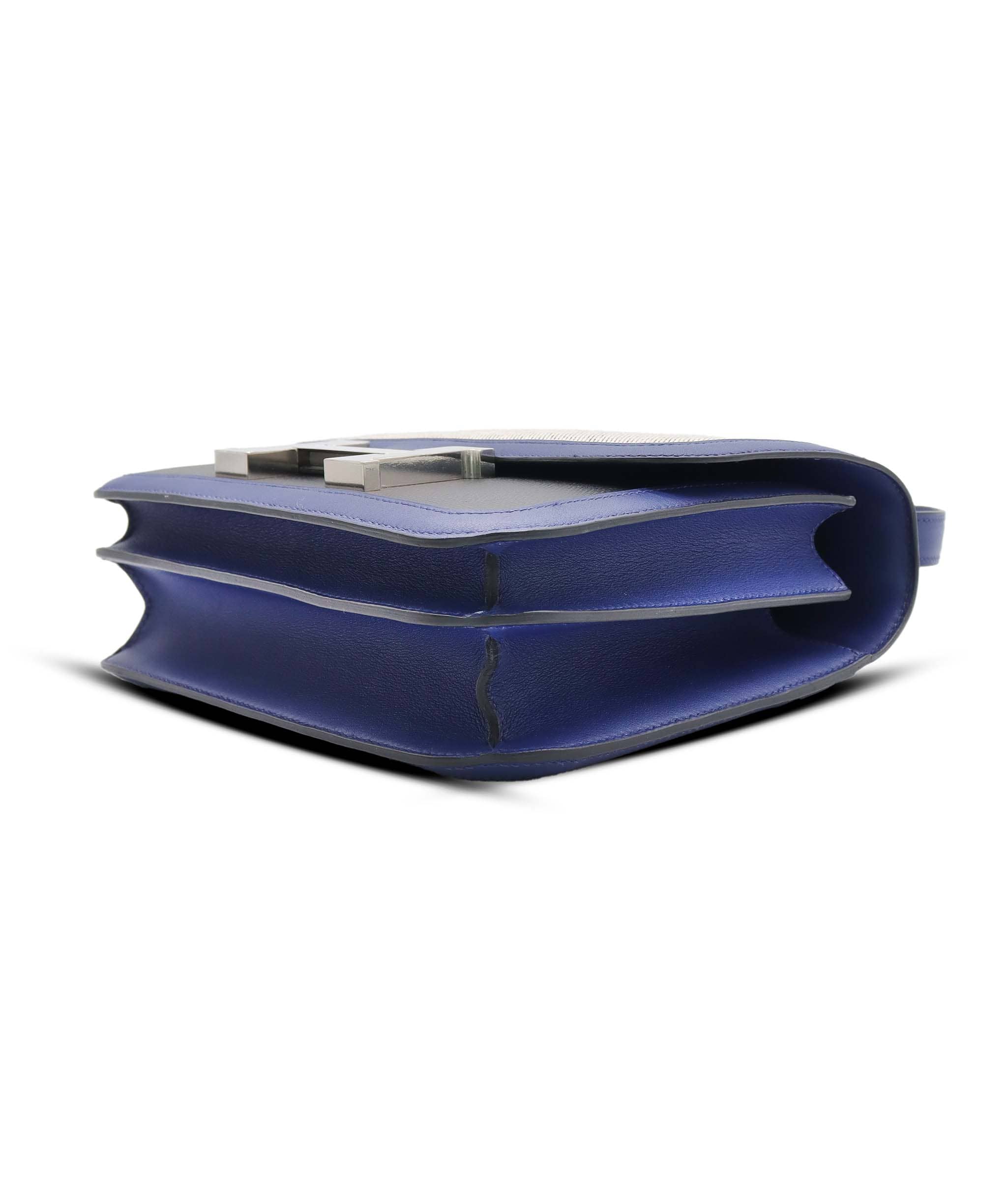 Hermès Hermes Constance 24 swift/Toile Black/Blue Saphir SHW ASC7360