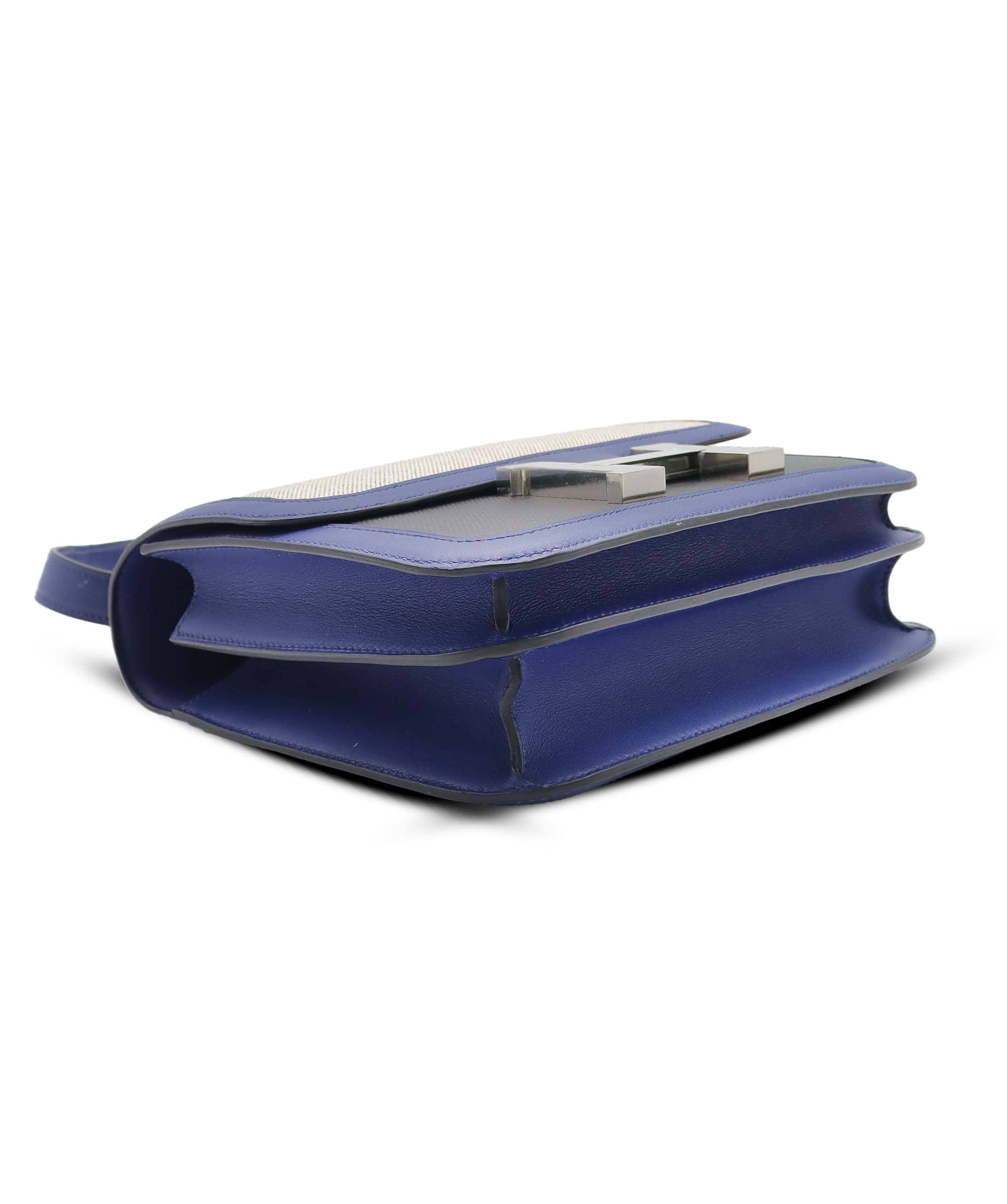Hermès Hermes Constance 24 swift/Toile Black/Blue Saphir SHW ASC7360
