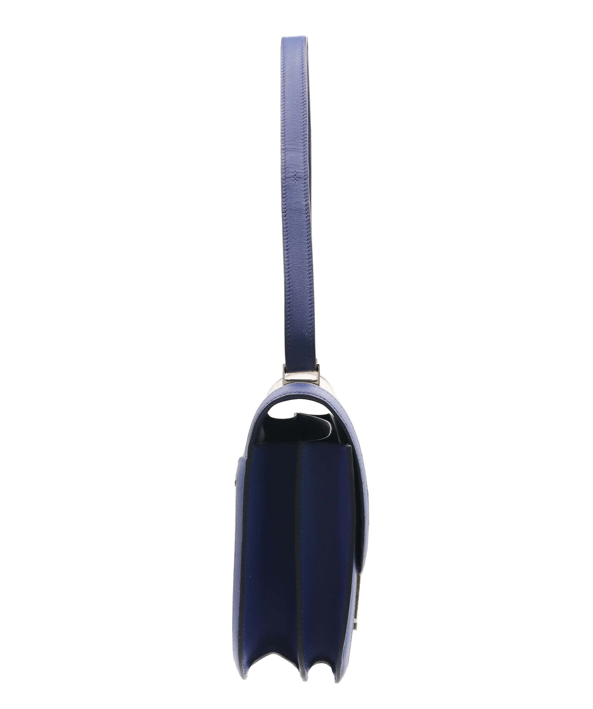 Hermès Hermes Constance 24 swift/Toile Black/Blue Saphir SHW ASC7360