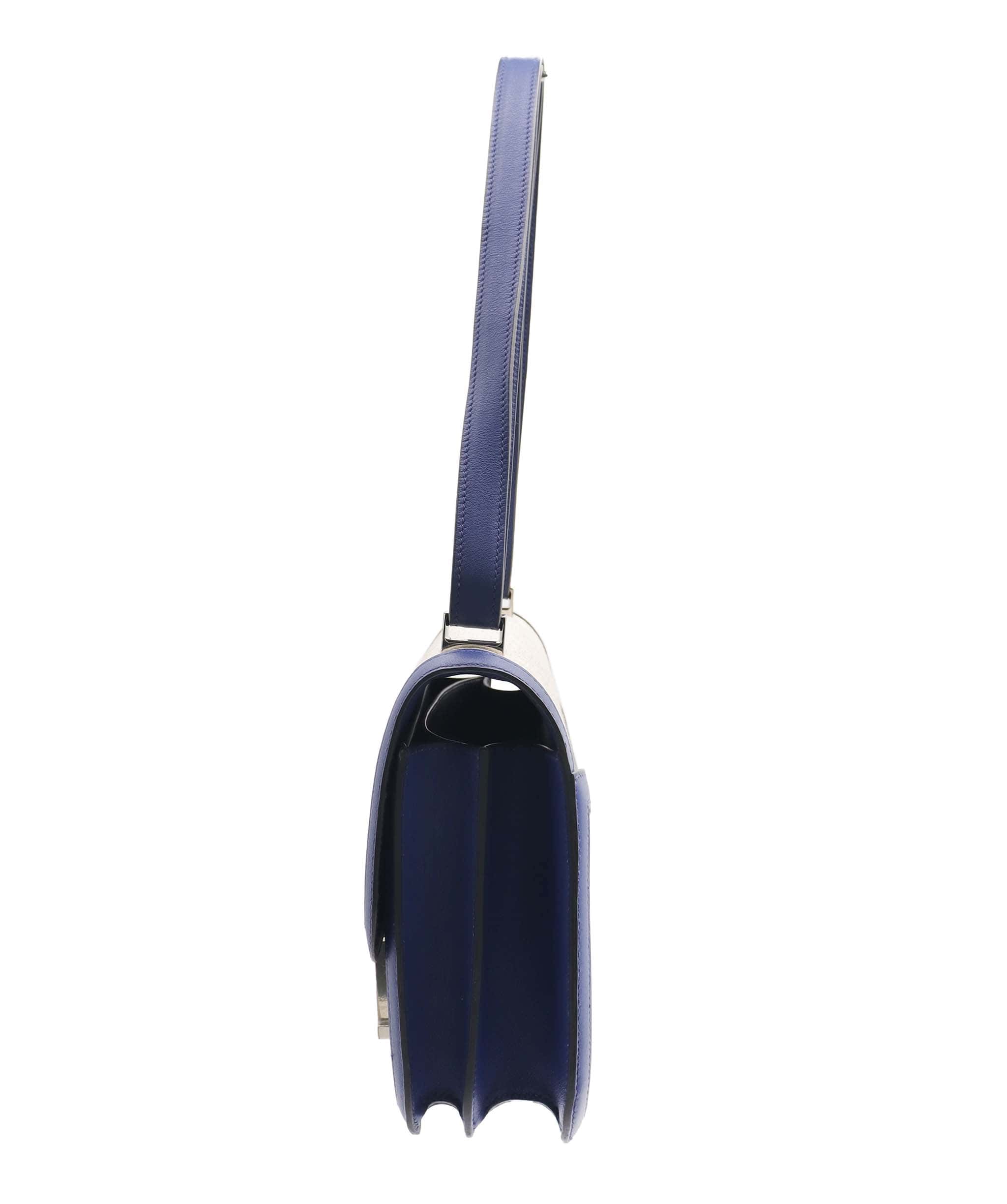 Hermès Hermes Constance 24 swift/Toile Black/Blue Saphir SHW ASC7360