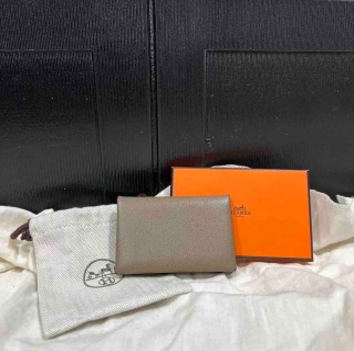 HERMES Hermes elephant grey card holder US65284