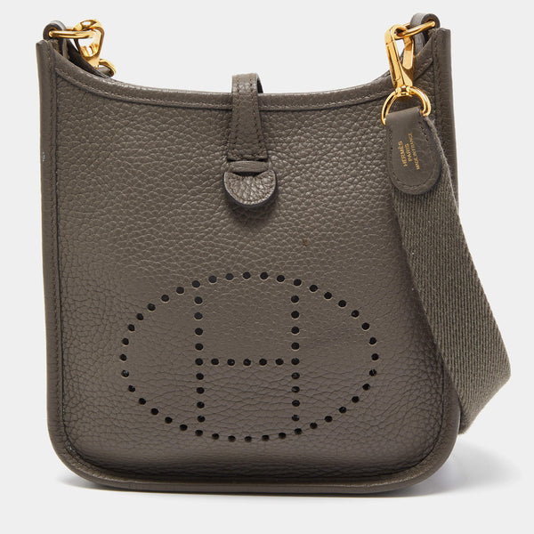 Hermès Hermes Etain Taurillon Clemence Leather Evelyne TPM Bag
 ASCLC1453