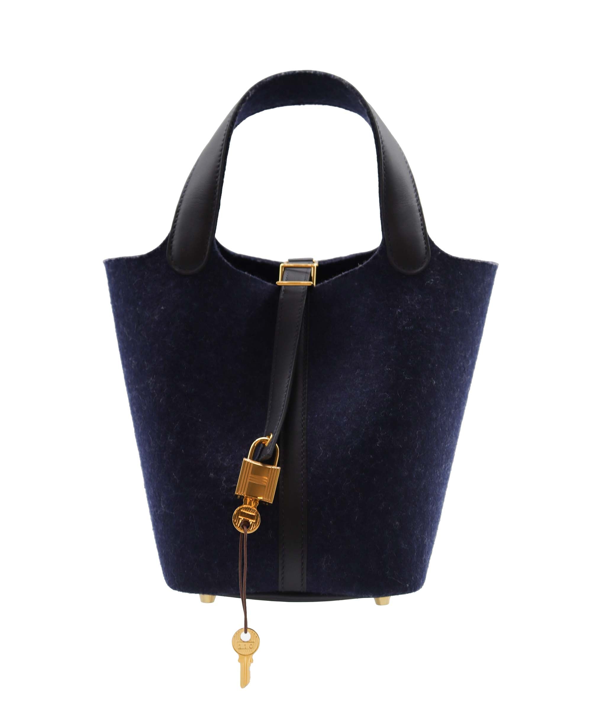 Hermès HERMES "FELT" PICOTIN 18 NAVY BLUE RJC4445