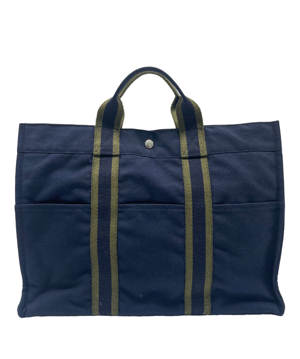Hermès Hermes Fourre Tout MM Navy blue Tote Hand Bag RJC3013