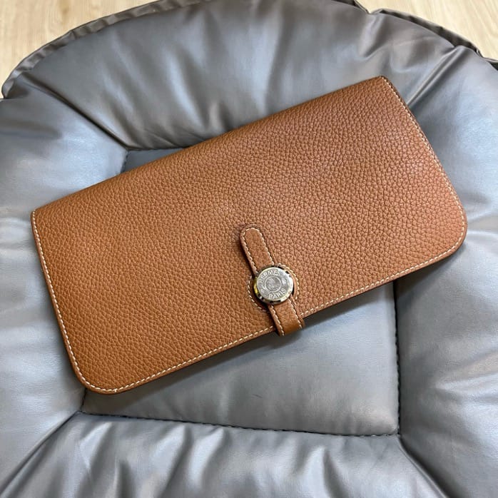 Hermes Hermes Gold Brown Dog Long Wallet 20.5 (U-cut) 21900505