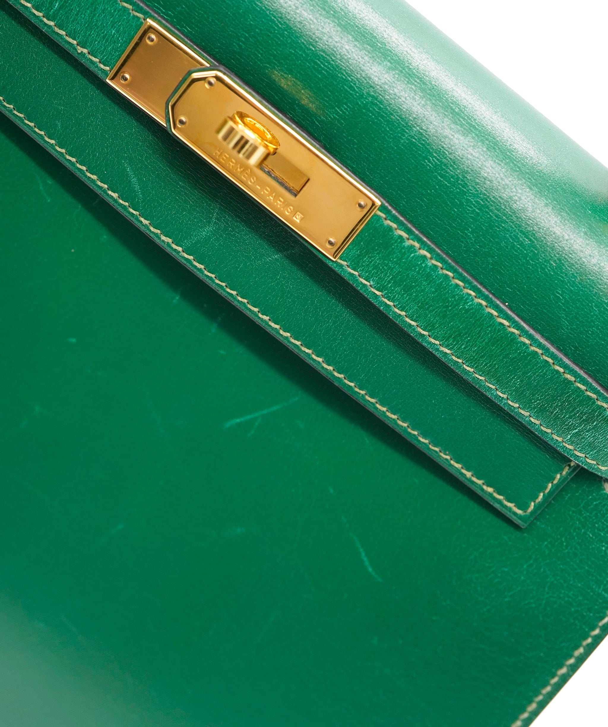 Hermès Hermes green box leather kelly 28 with GHW - AJC0920