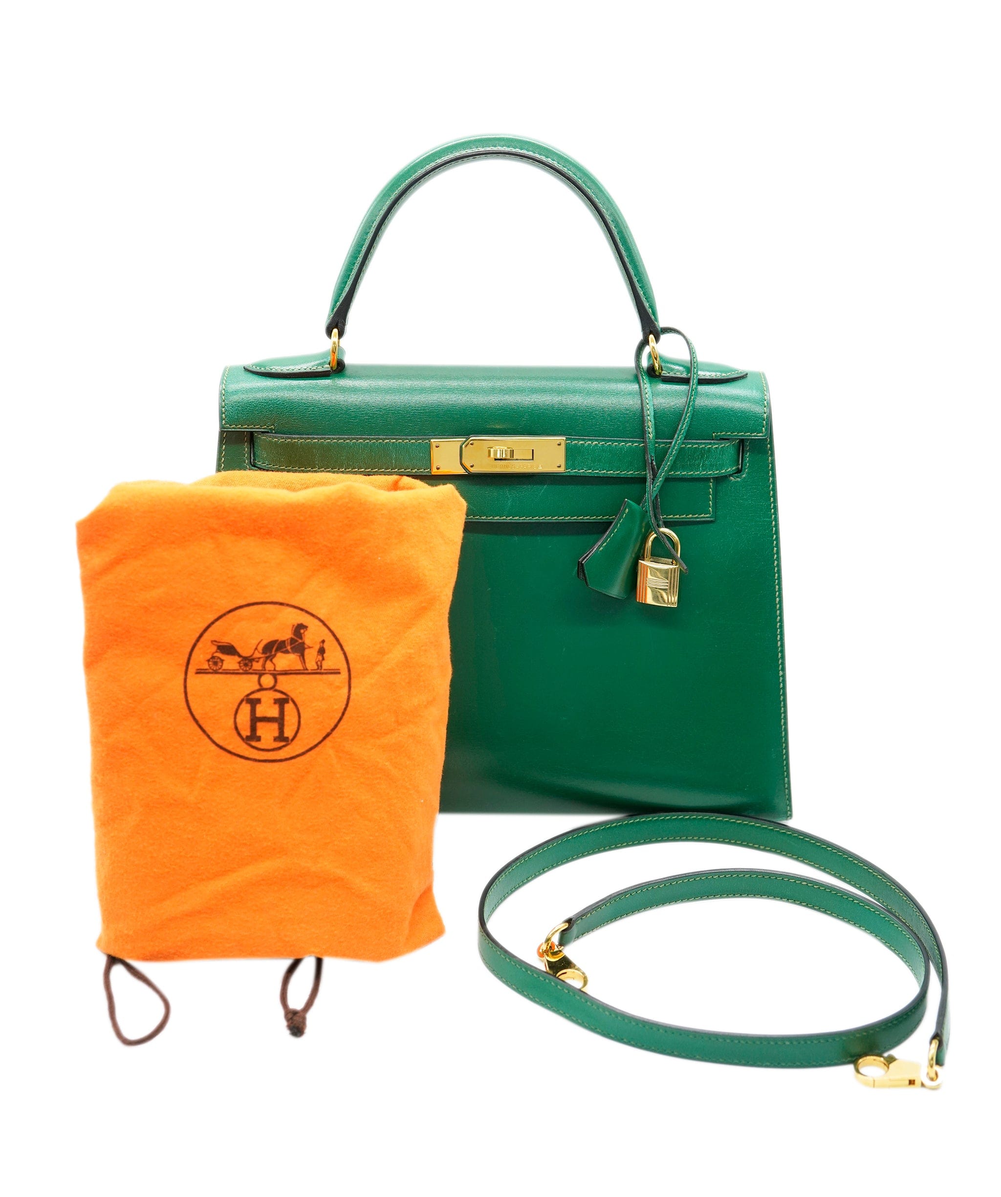 Hermes green box leather kelly 28 with GHW - AJC0920 – Luxury Promise