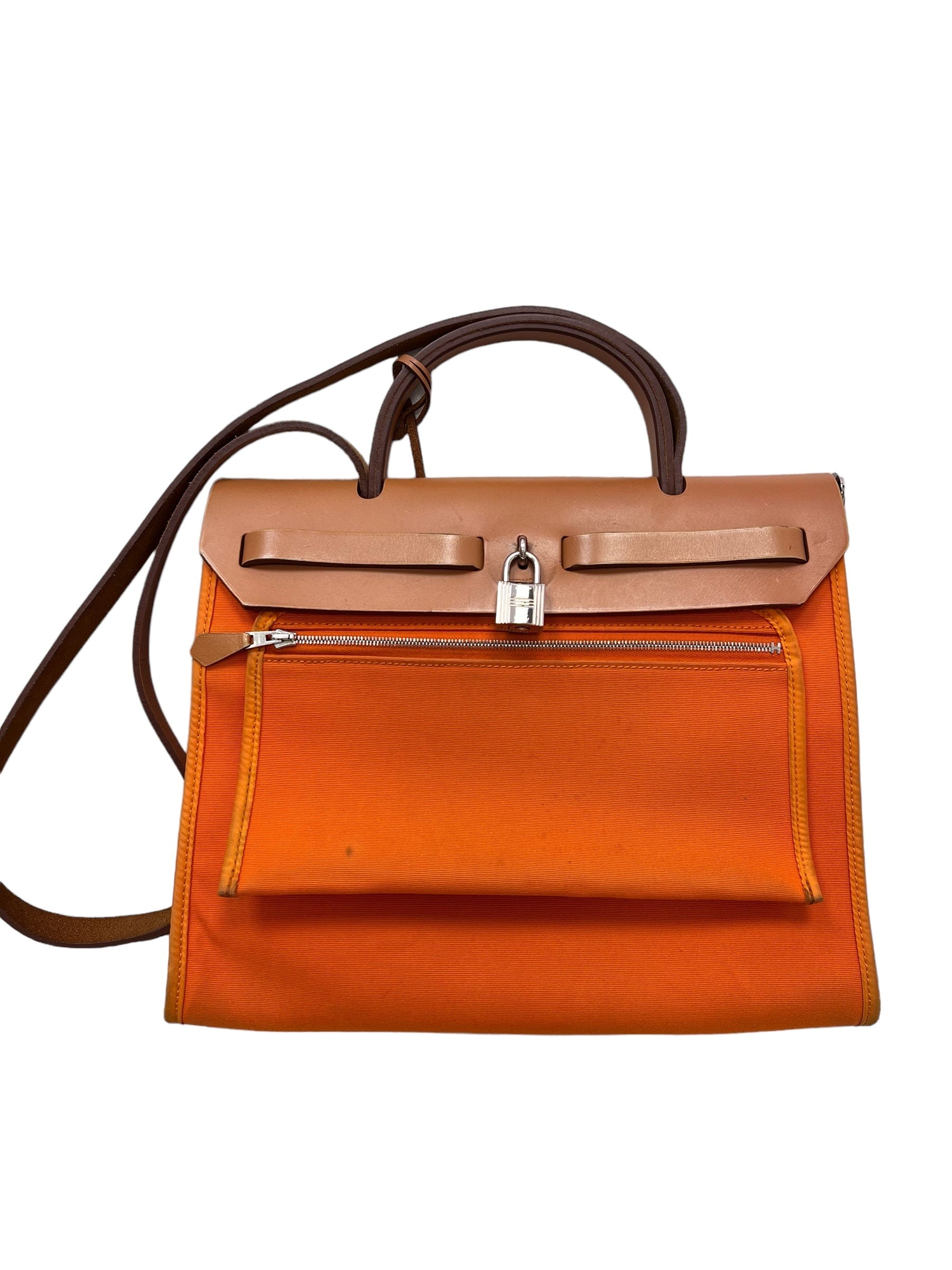 Hermès Hermes Herbag 31 Orange / Natural PHW #P SKC1741