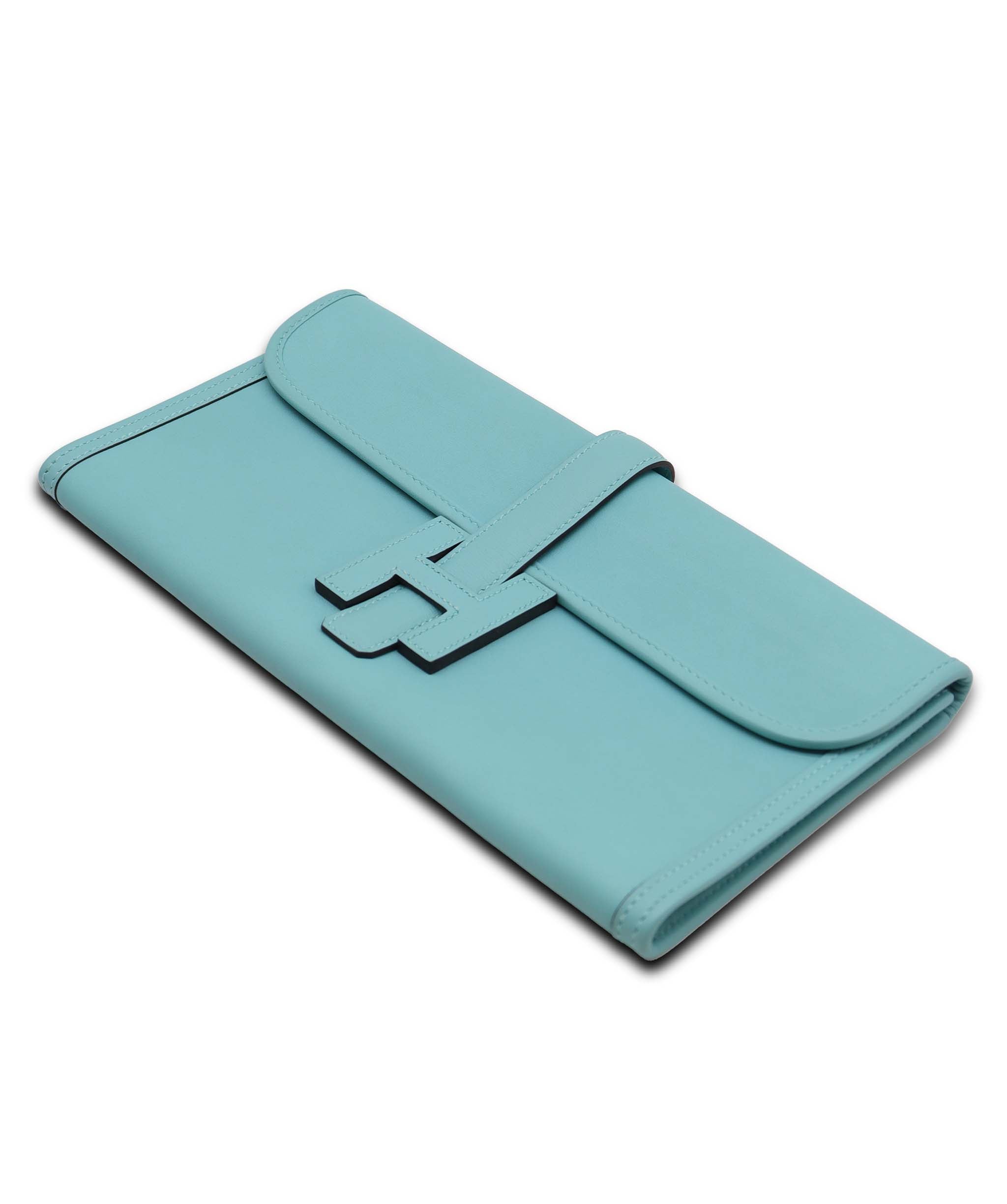 Hermès Hermes Jige Blue Atoll Swift Stamp T DXBS6096