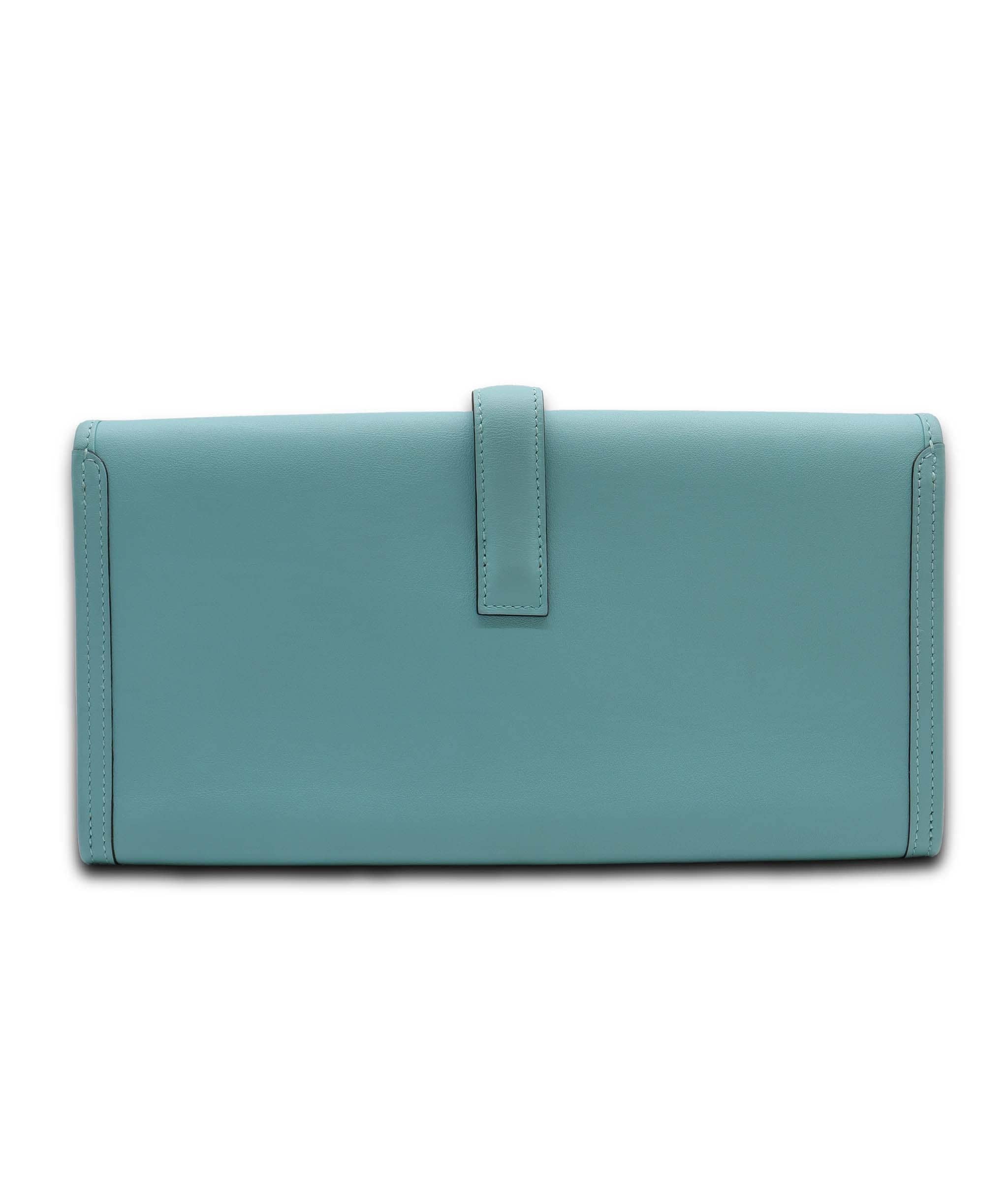 Hermès Hermes Jige Blue Atoll Swift Stamp T DXBS6096