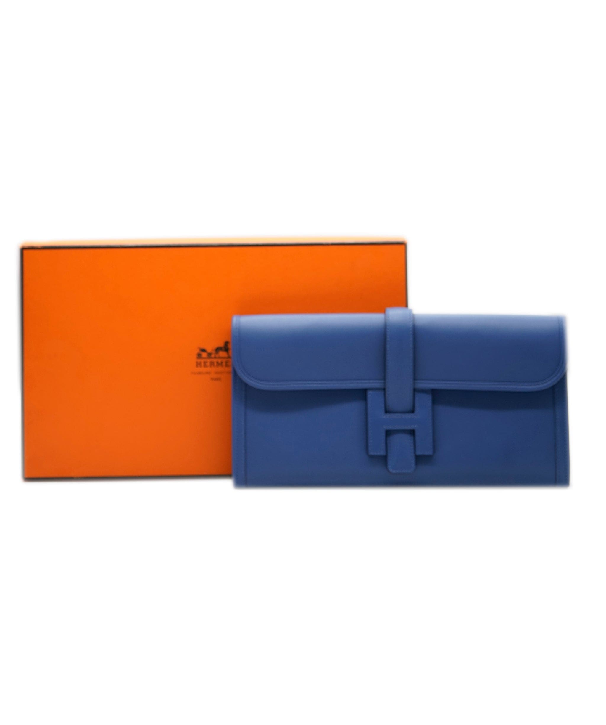 Hermès Hermes jige clutch blue brighton  AVC1541