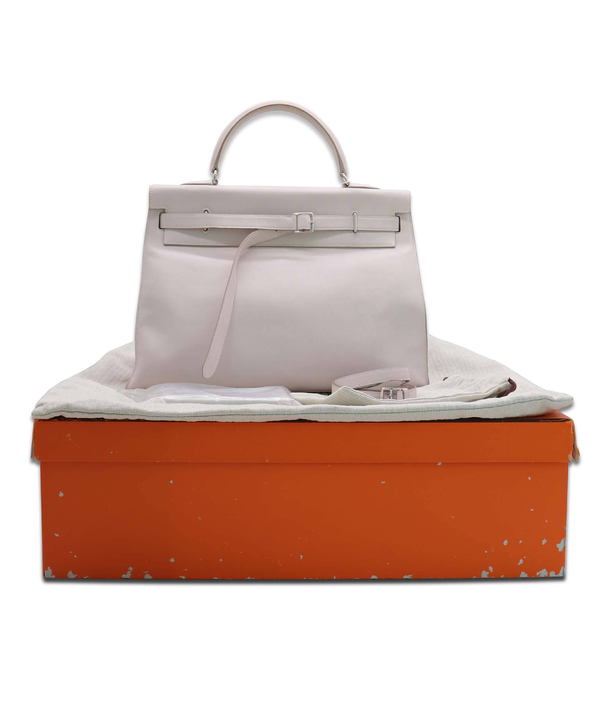Hermes Hermes jpg Kelly flat rose dragee swift
leather palladium hardware full set with
box rain cover and strap AGC3560