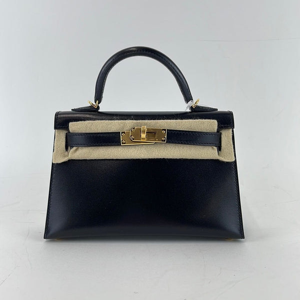 Hermès Hermes Kelly 20 Black Boxcalf GHW #Z SKCB-070130