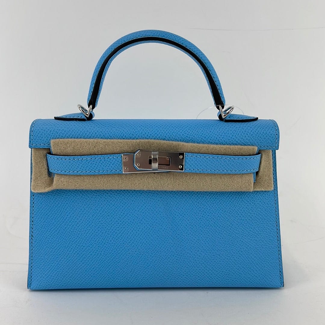Hermès Hermes Kelly 20 Bleu Celeste Epsom PHW #B SKCB-079345