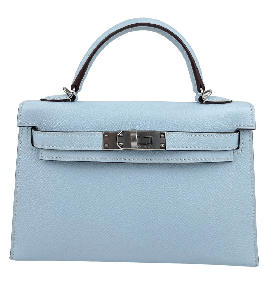 Hermès Hermes Kelly 20 Blue Brume Epsom PHW #U SKCB-119005