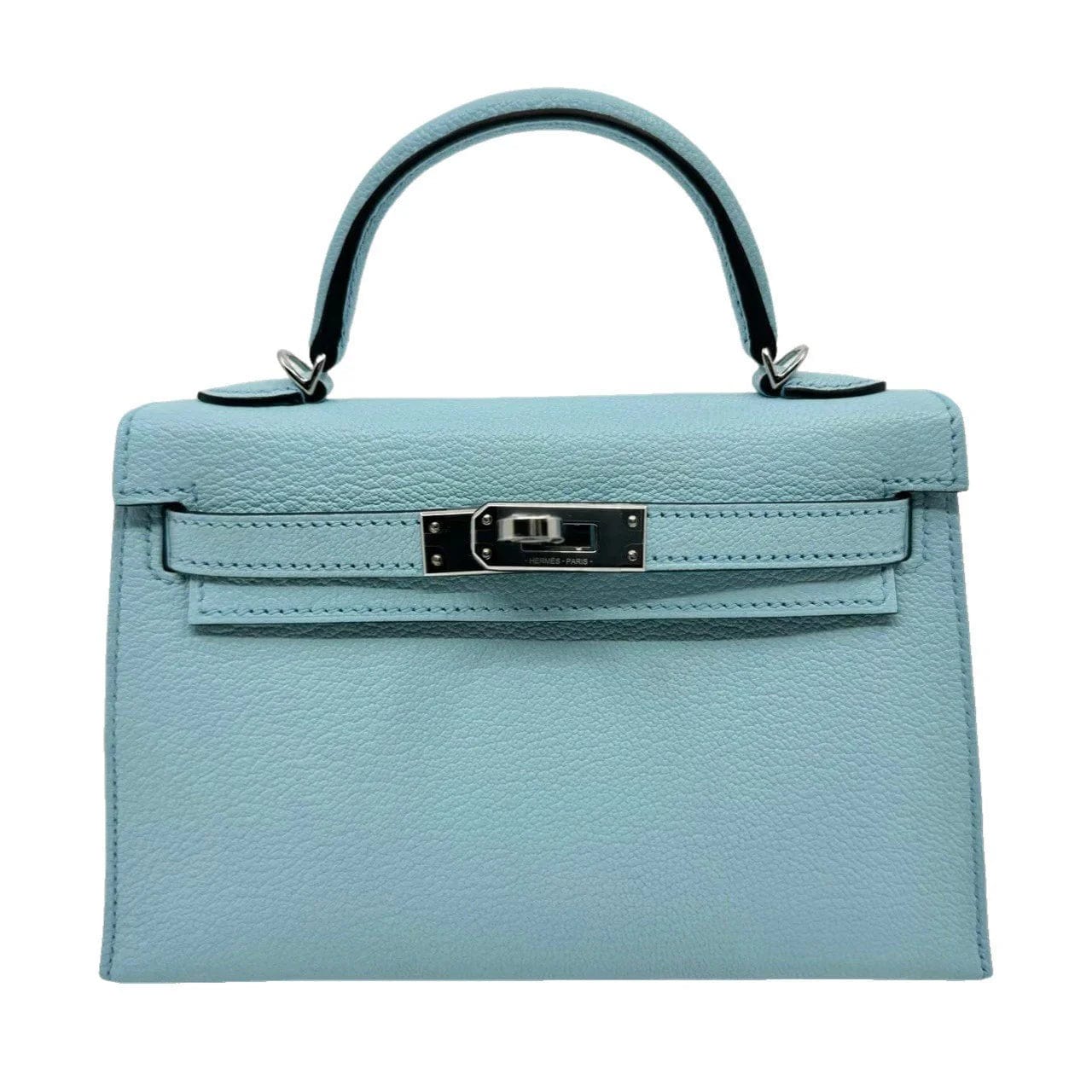 Hermès Hermes Kelly 20 Blue Zephyr Chevre PHW #B SKCB-103533