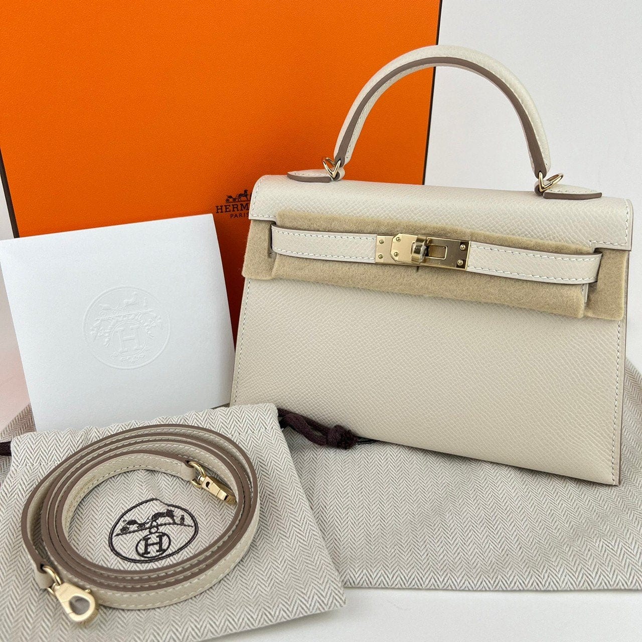 Hermès Hermes Kelly 20 Craie/Gold Epsom GHW #Z SKCB-086273