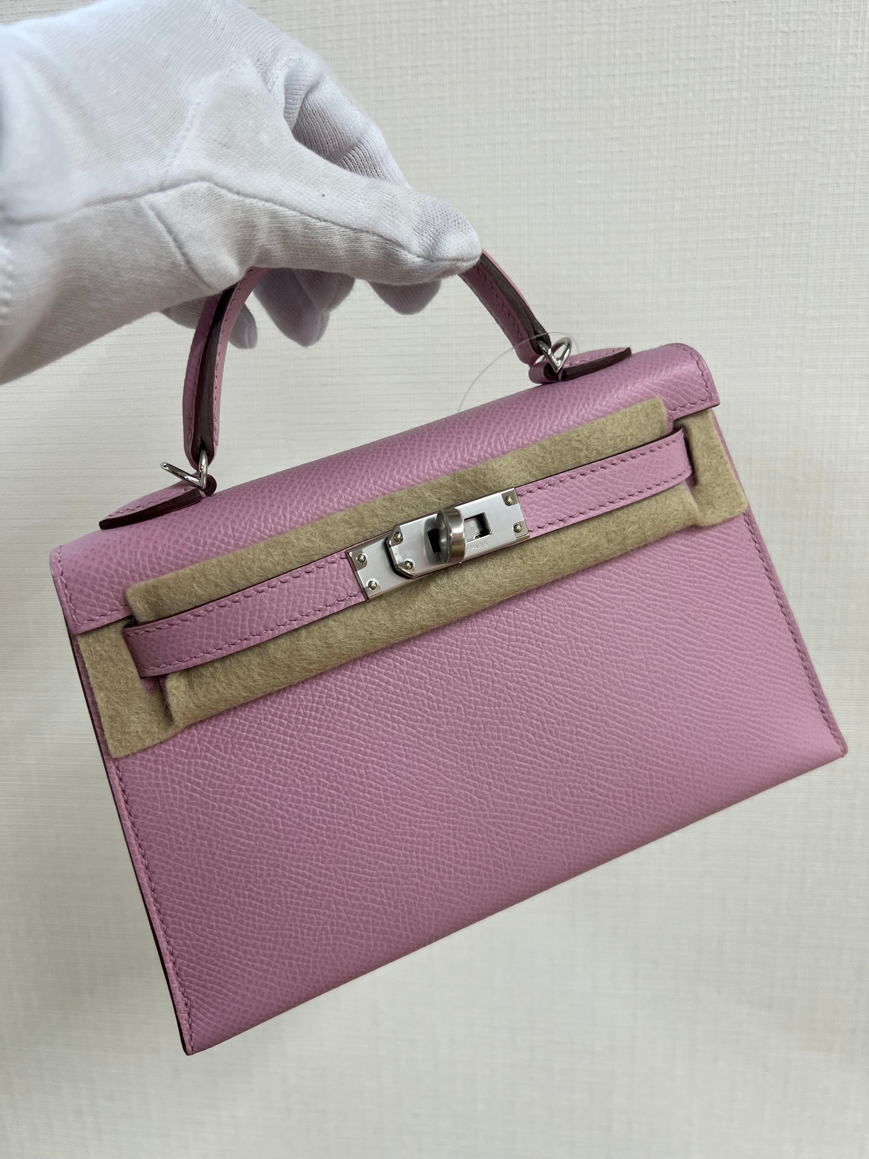 Hermès Hermès Kelly 20 Mauve Sylvestre Epsom PHW #Z SKCB-093180