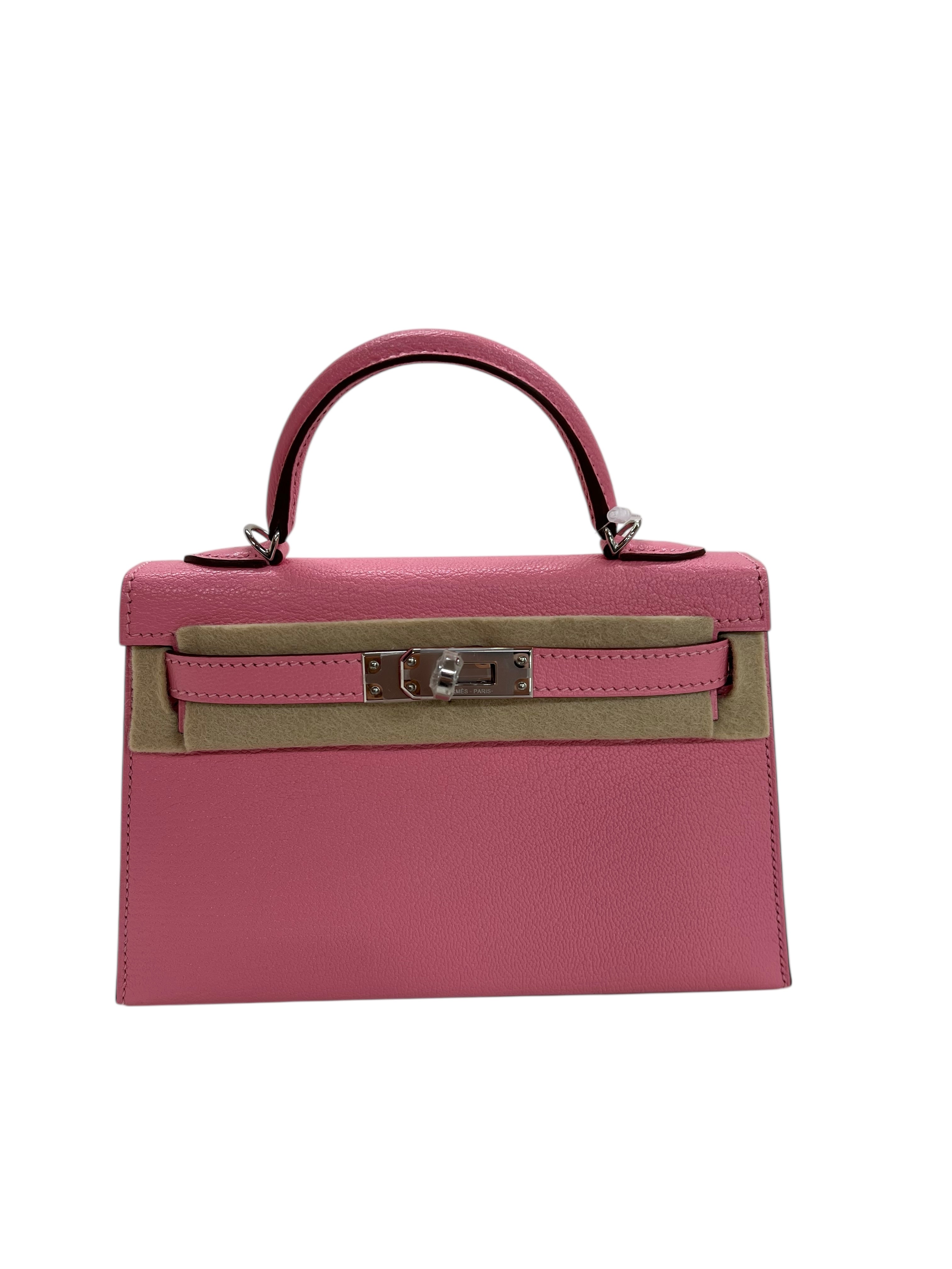 Hermès Hermes Kelly 20 Verso Rose Confetti Chevre PHW #U SKCJB-294619