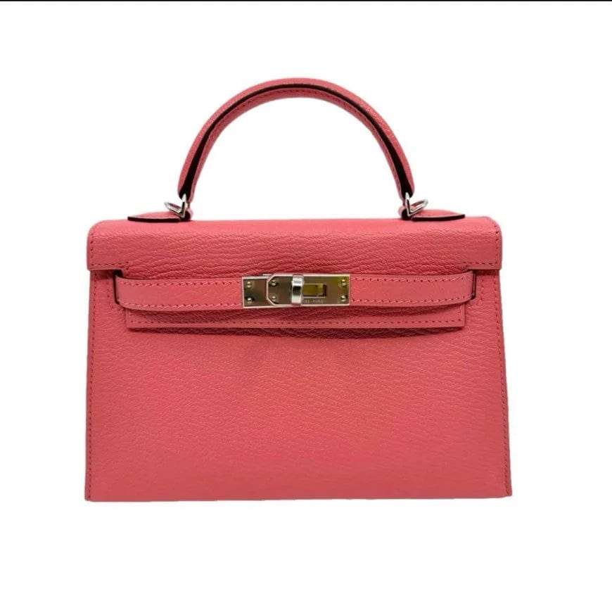 Hermès Hermes Kelly 20 Verso Rose Ete / Rouge Venetian Chevre PHW #B SKCB-109622