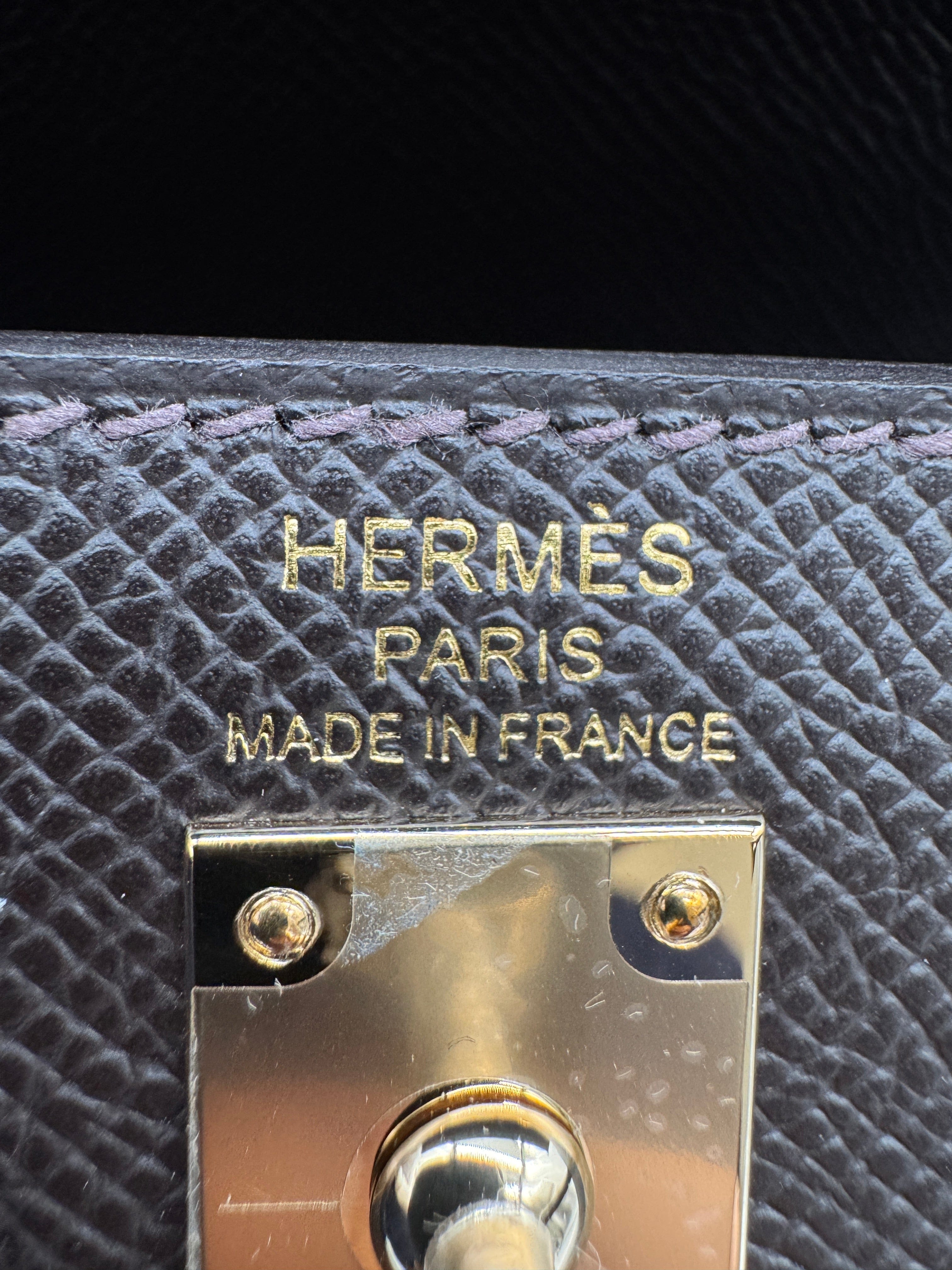 Hermès Kelly 25 Bai Brun Epsom Permabass Hardware