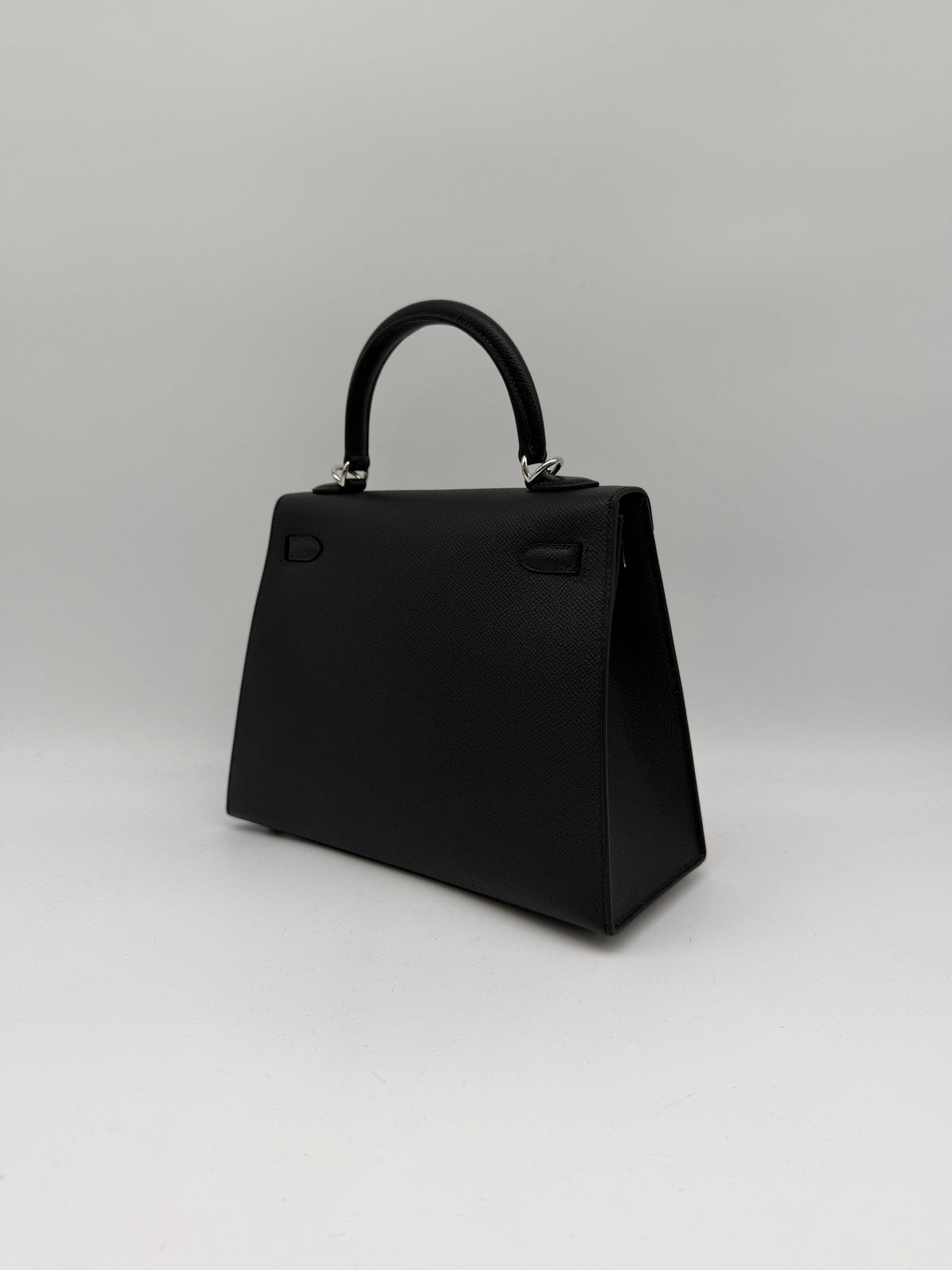 Hermès Kelly 25 Black Epsom Palladium Hardware