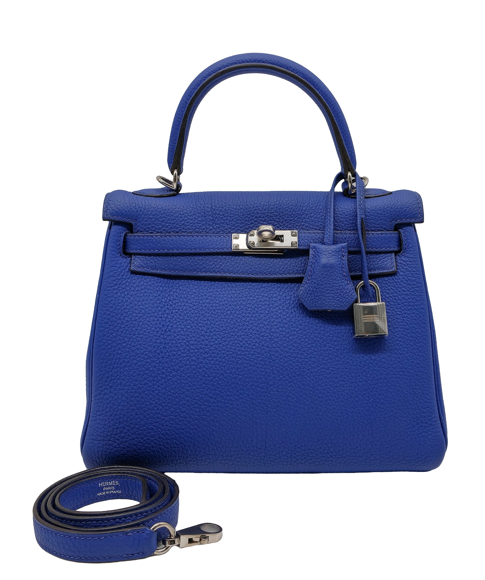 Hermès Hermès Kelly 25 Blue Electric Togo PHW #T SKC1689