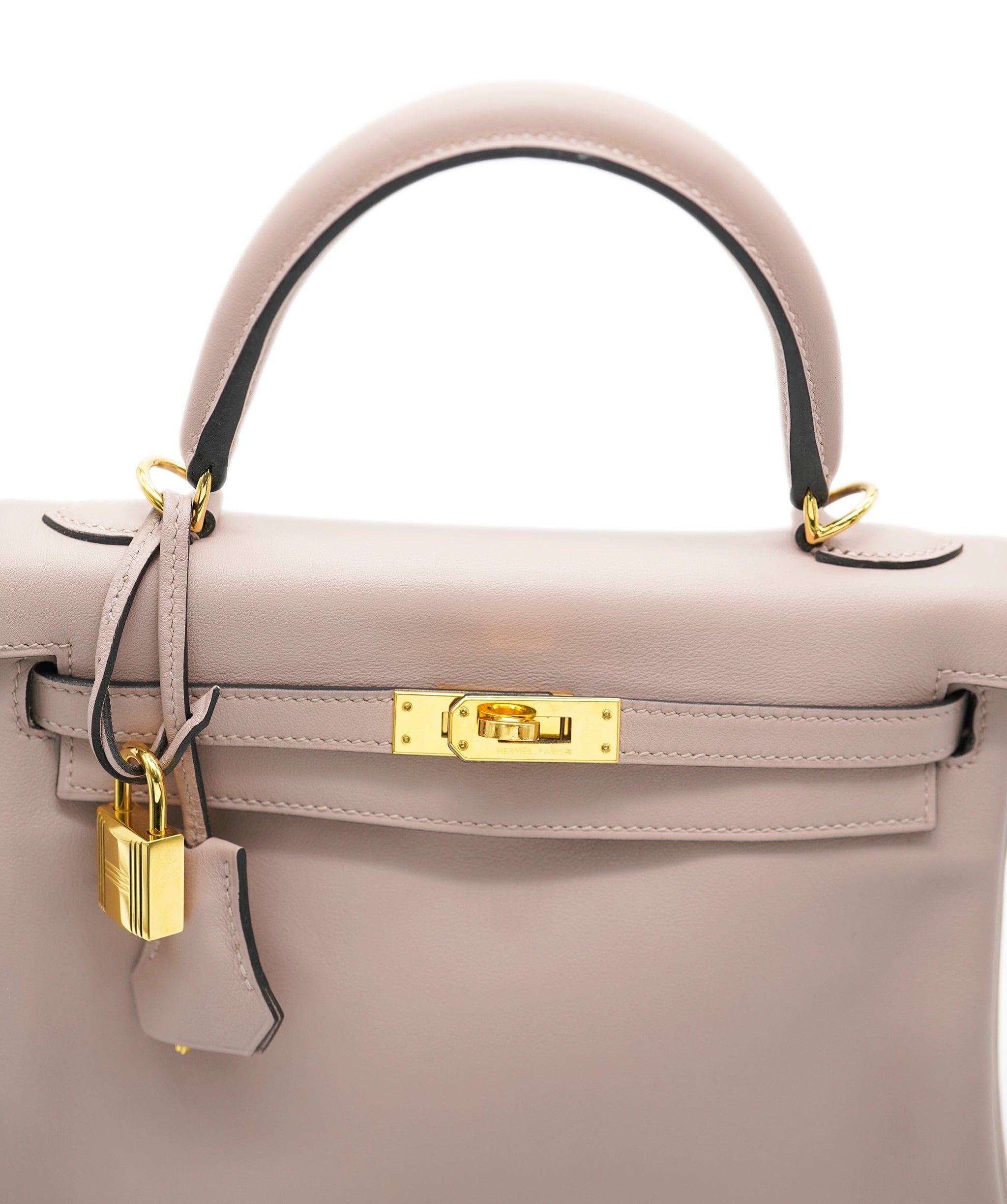 Hermès Hermes Kelly 25 Glycine Swift with GHW *From Hannah Strafford Taylors Closet*  ALC1419