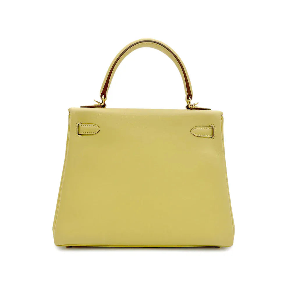Hermès HERMES KELLY 25 RETOURNE JAUNE POUSSIN VEAU SWIFT HAND SHOULDER BAG Z GHW 90303899 DXBS6080
