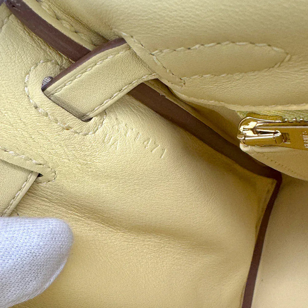 Hermès HERMES KELLY 25 RETOURNE JAUNE POUSSIN VEAU SWIFT HAND SHOULDER BAG Z GHW 90303899 DXBS6080