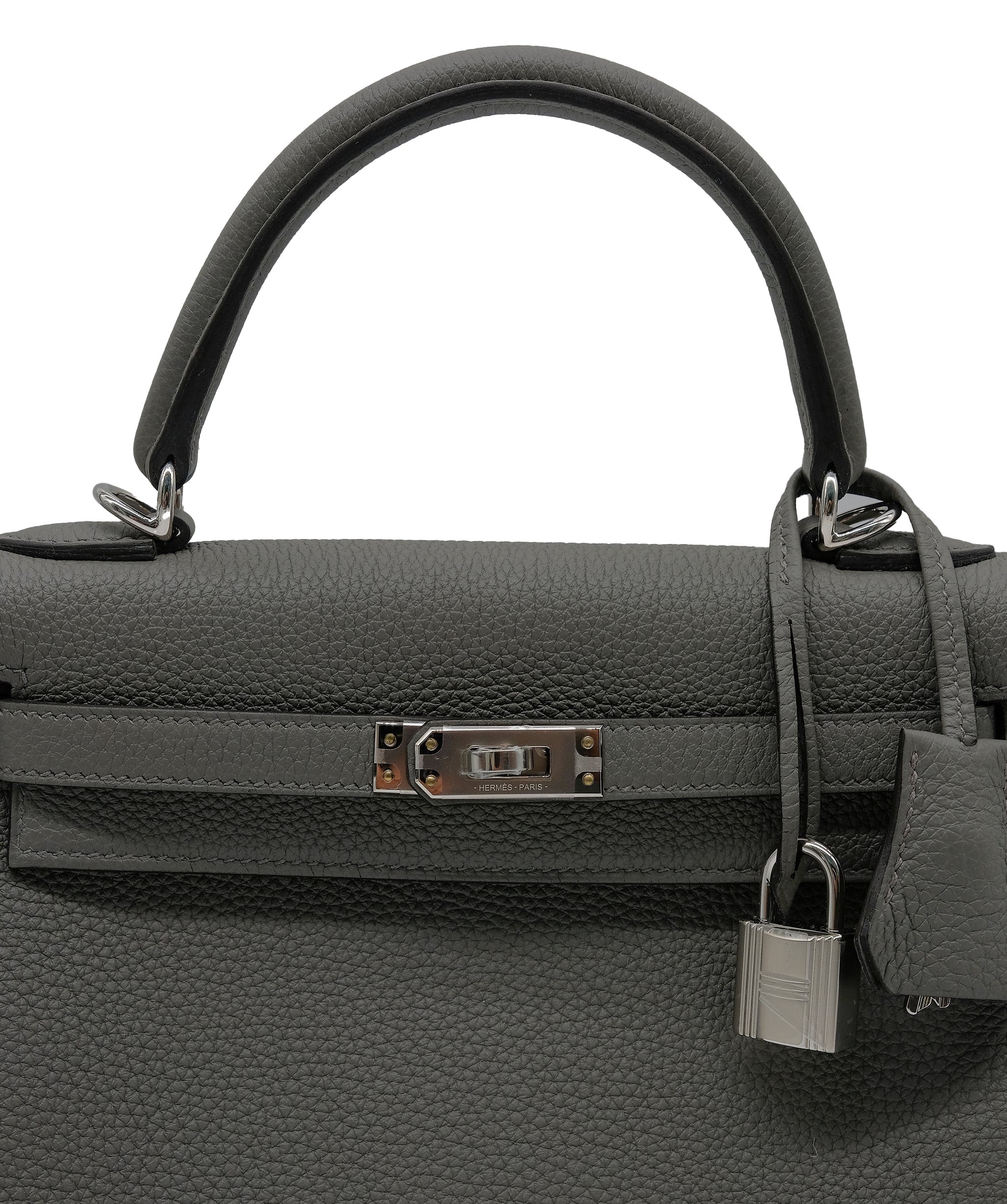 Hermes kelly 25 Togo Gris Meyer PHW Stamp B 2023 RJC3126