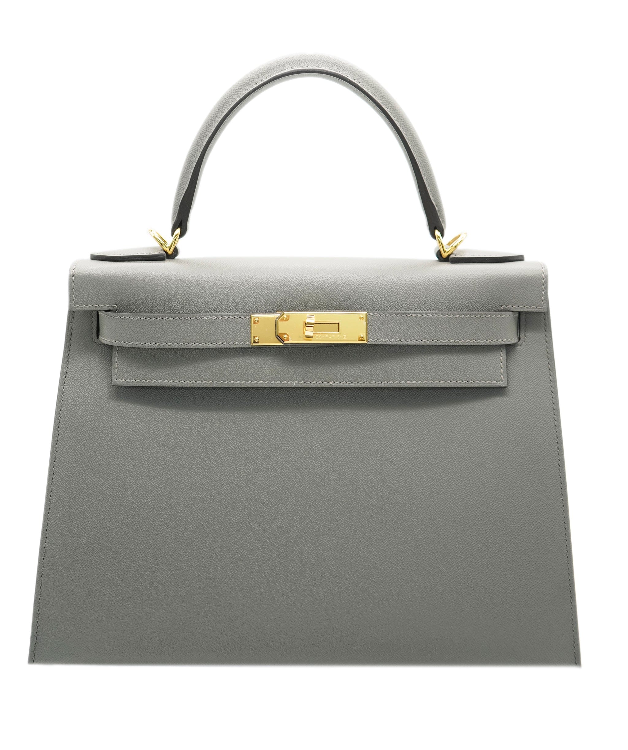 Hermès Hermes Kelly 28 Gris Meyer gold madame leather  UKC1179