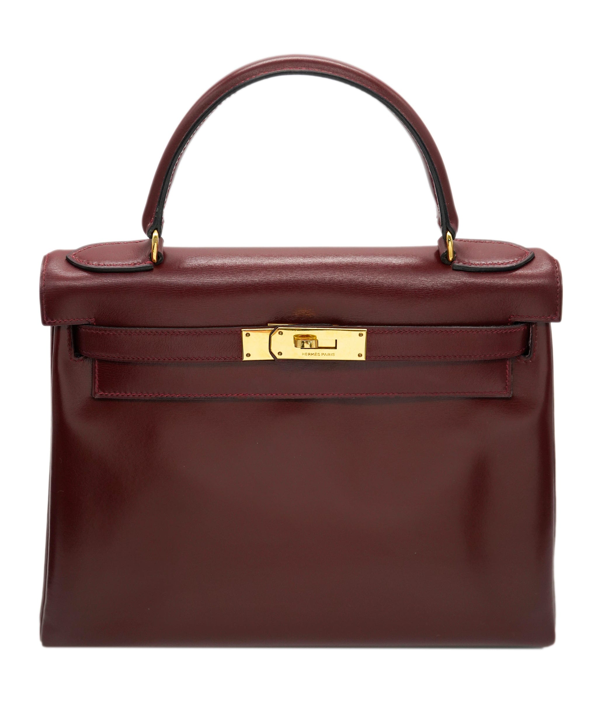 Hermès HERMES KELLY 28 RETOURNE ROUGE H BOXCALF HAND SHOULDER BAG 〇S GHW DBXS0020