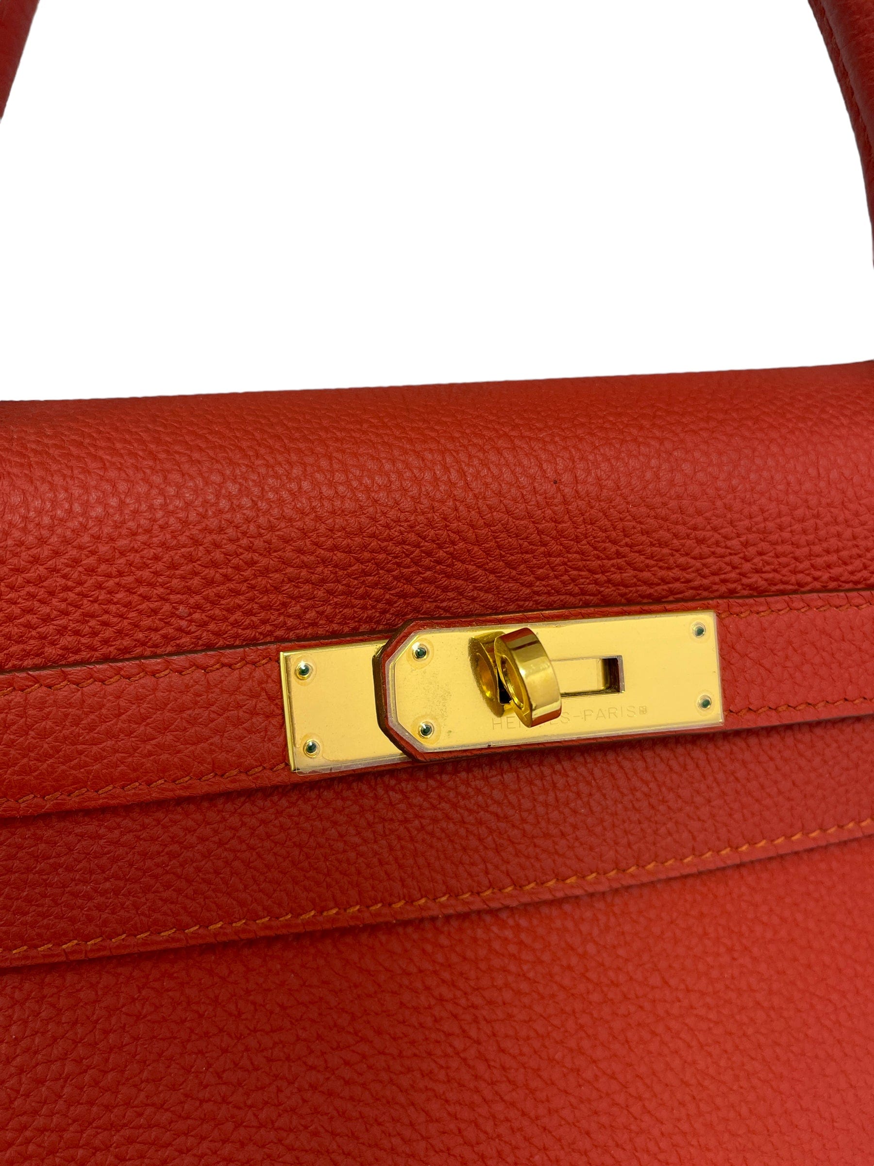 Hermès Hermes Kelly 28 Rouge Tomate Togo GHW #Q SKC1483