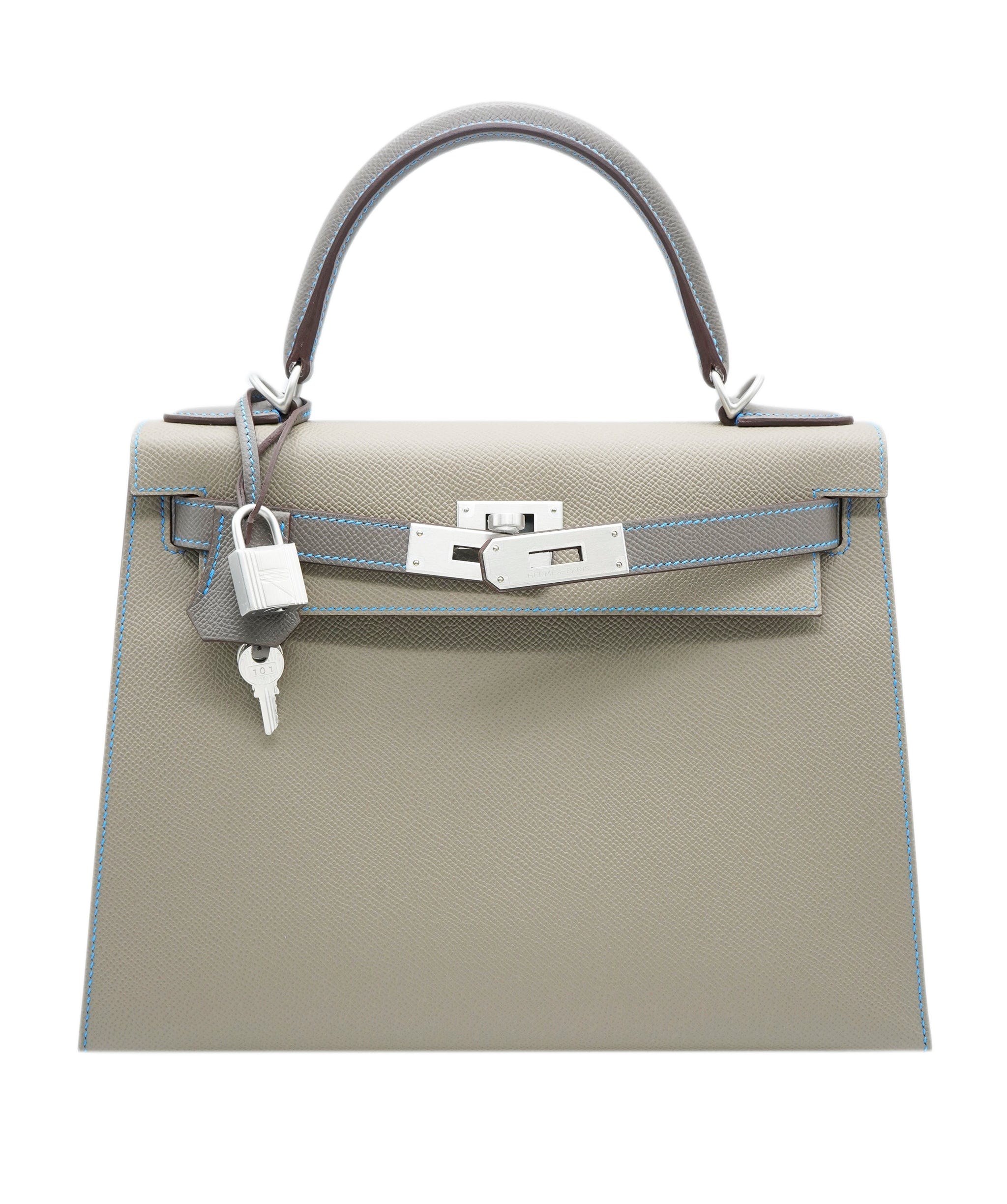 Hermès Hermes Kelly 28 Sellier HSS Etoupe (Blue Stitch) Epsom BPHW AVL1097