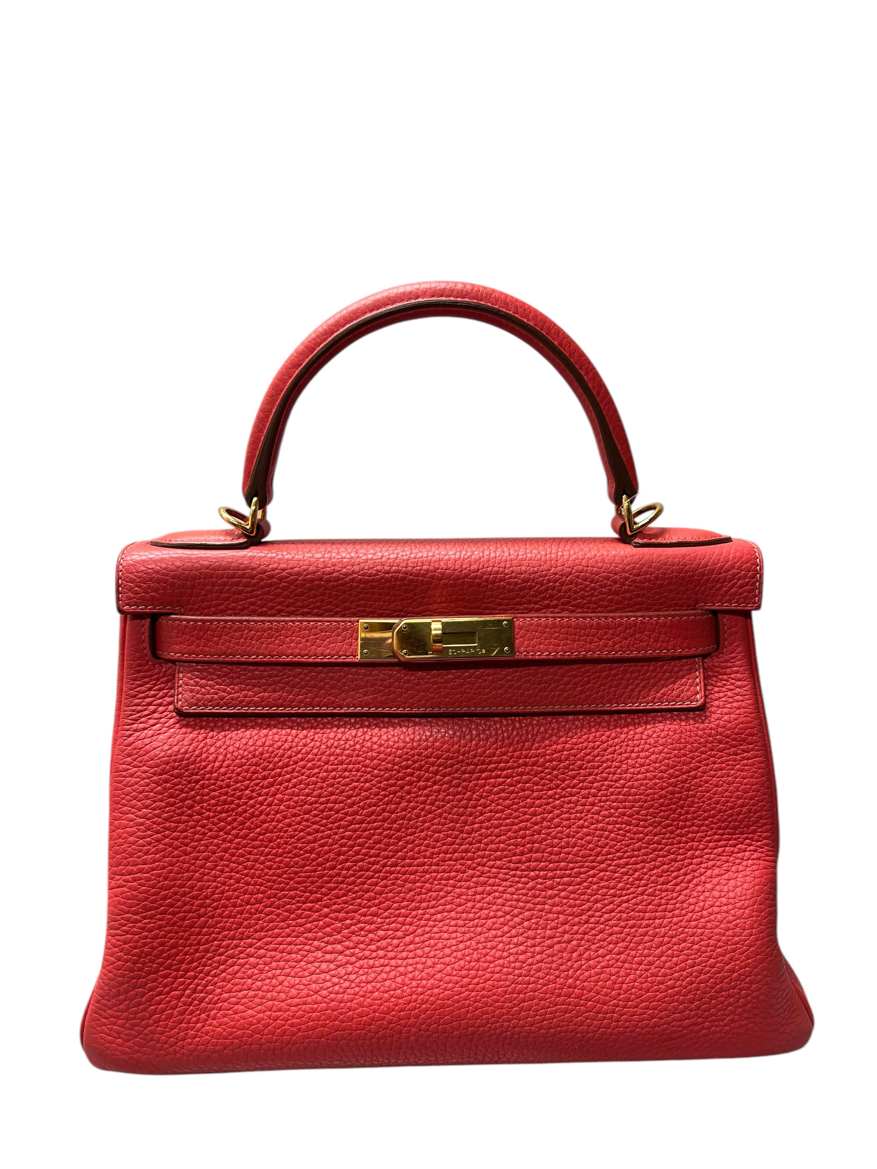 Hermès HERMES Kelly 28 Taurillon Rose Jaipur GHW B0912WNSE6