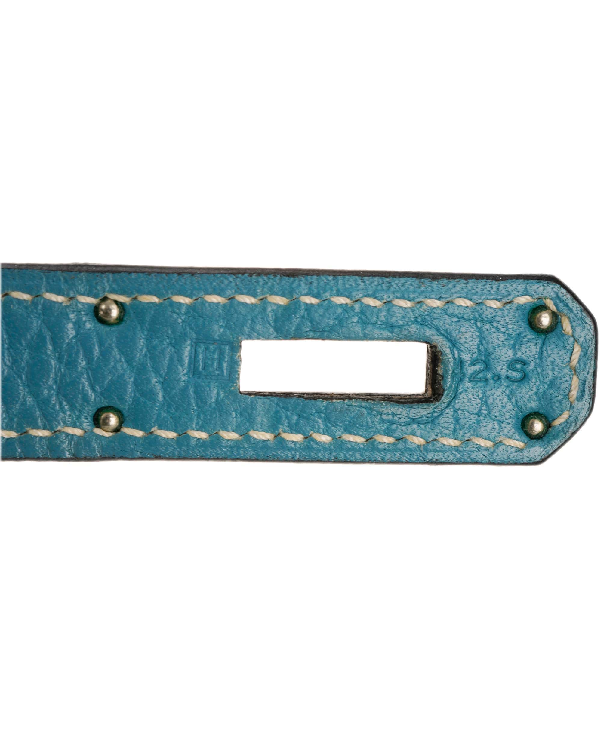 Hermès Hermes Kelly 32 Blue Jeans Clemence  With PHW ALC3631
