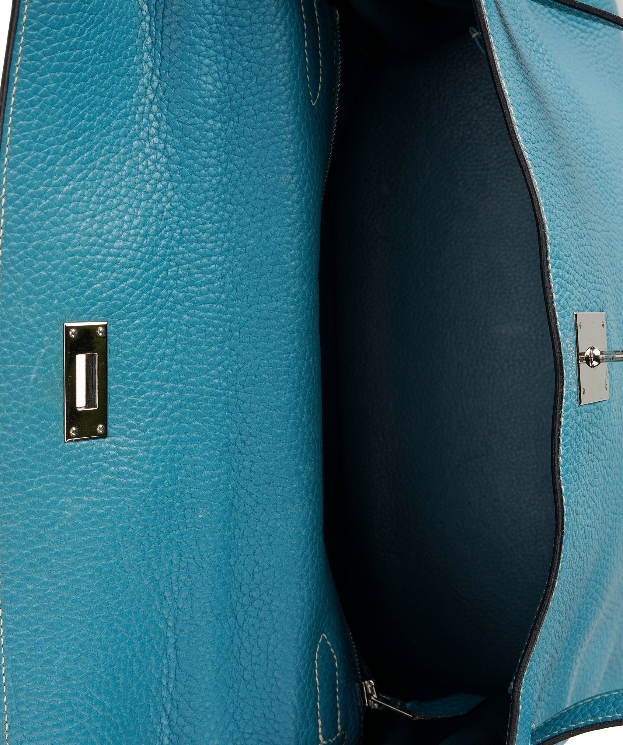 Hermès Hermes Kelly 32 Blue Jeans Clemence  With PHW ALC3631