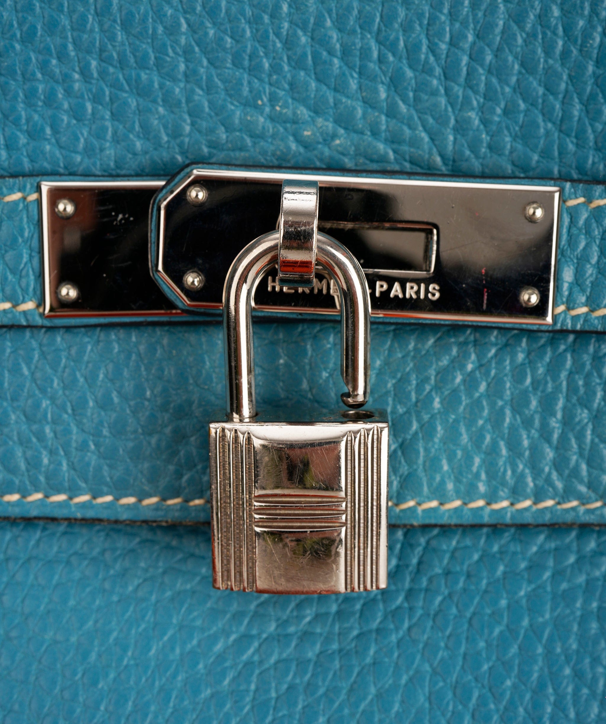 Hermès Hermes Kelly 32 Blue Jeans Clemence  With PHW ALC3631