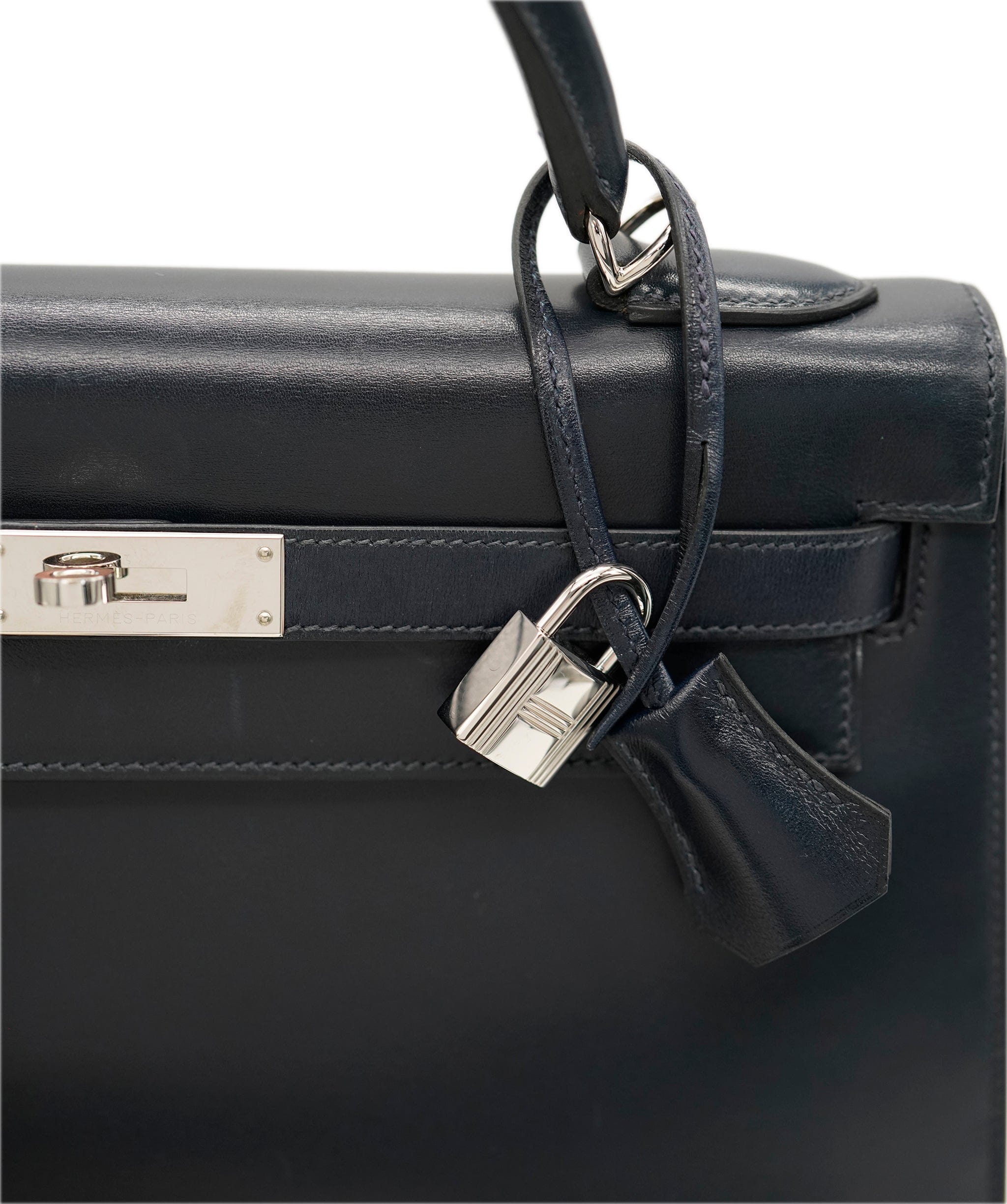 Hermès HERMES  Kelly 32 Boxcalf Blue Indigo □Q DBXS2149