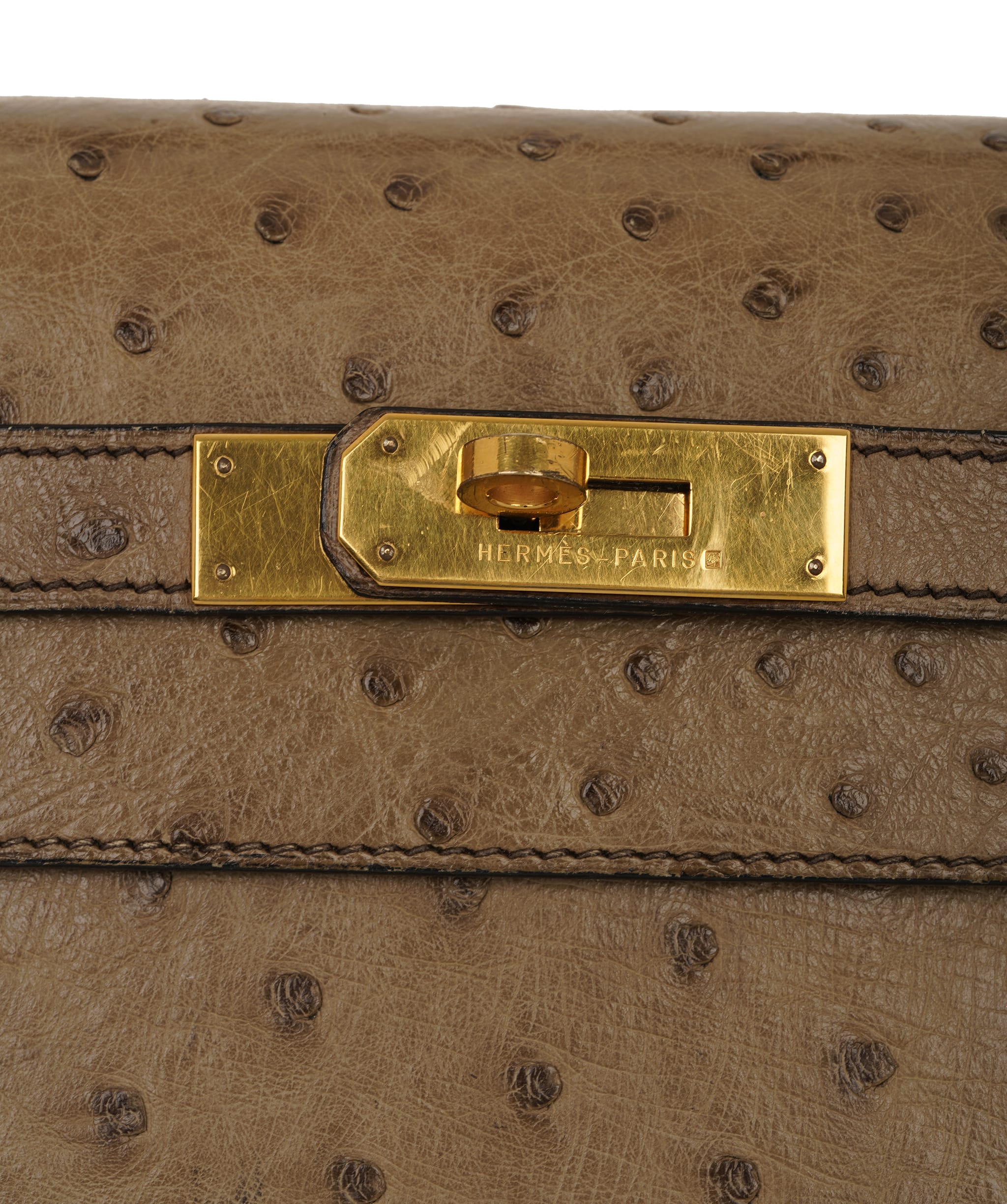 Hermès Hermès Kelly 32 in Etoupe Vintage Ostrich  ALC4155